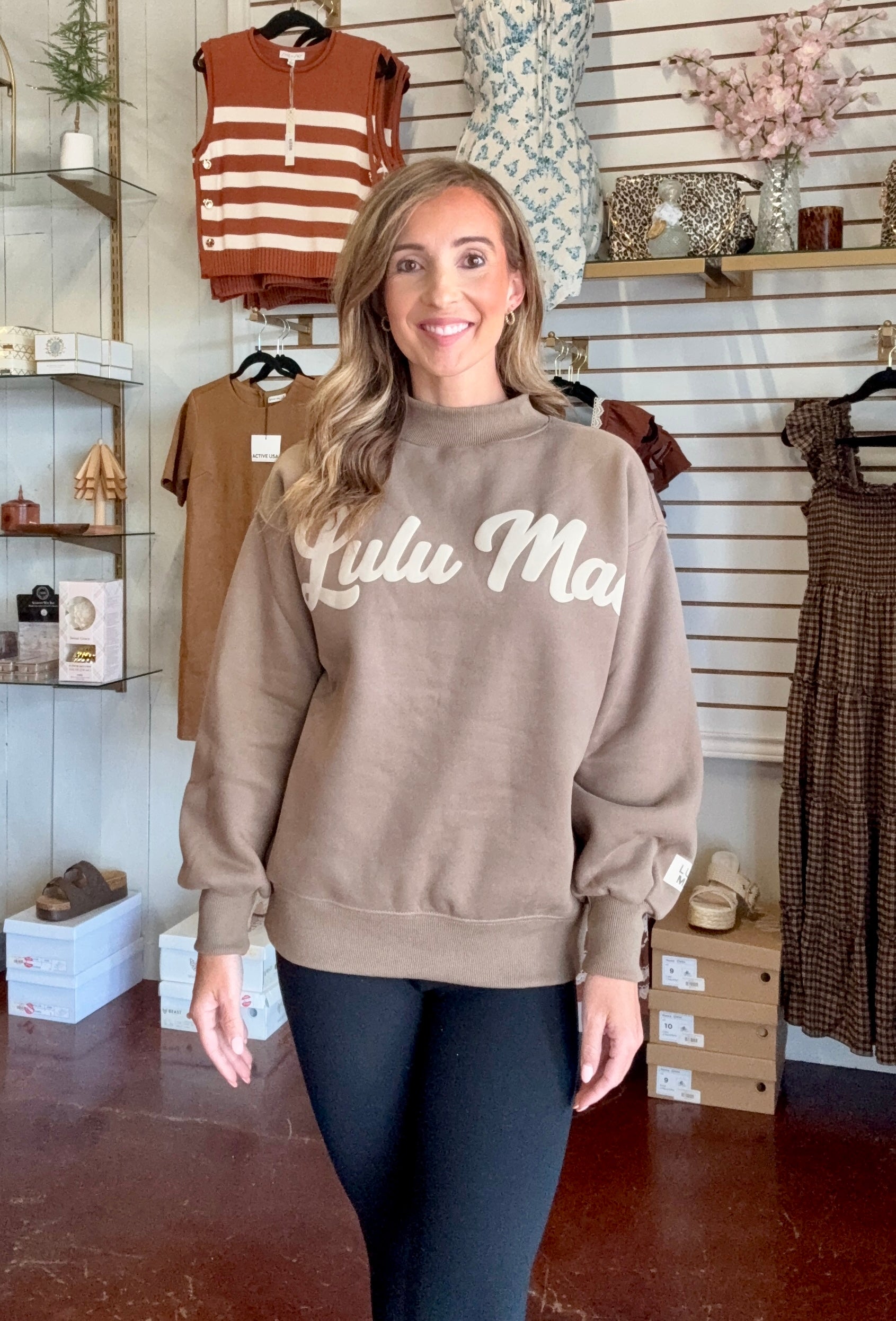 The Brown Lulu Mac Script Pullover