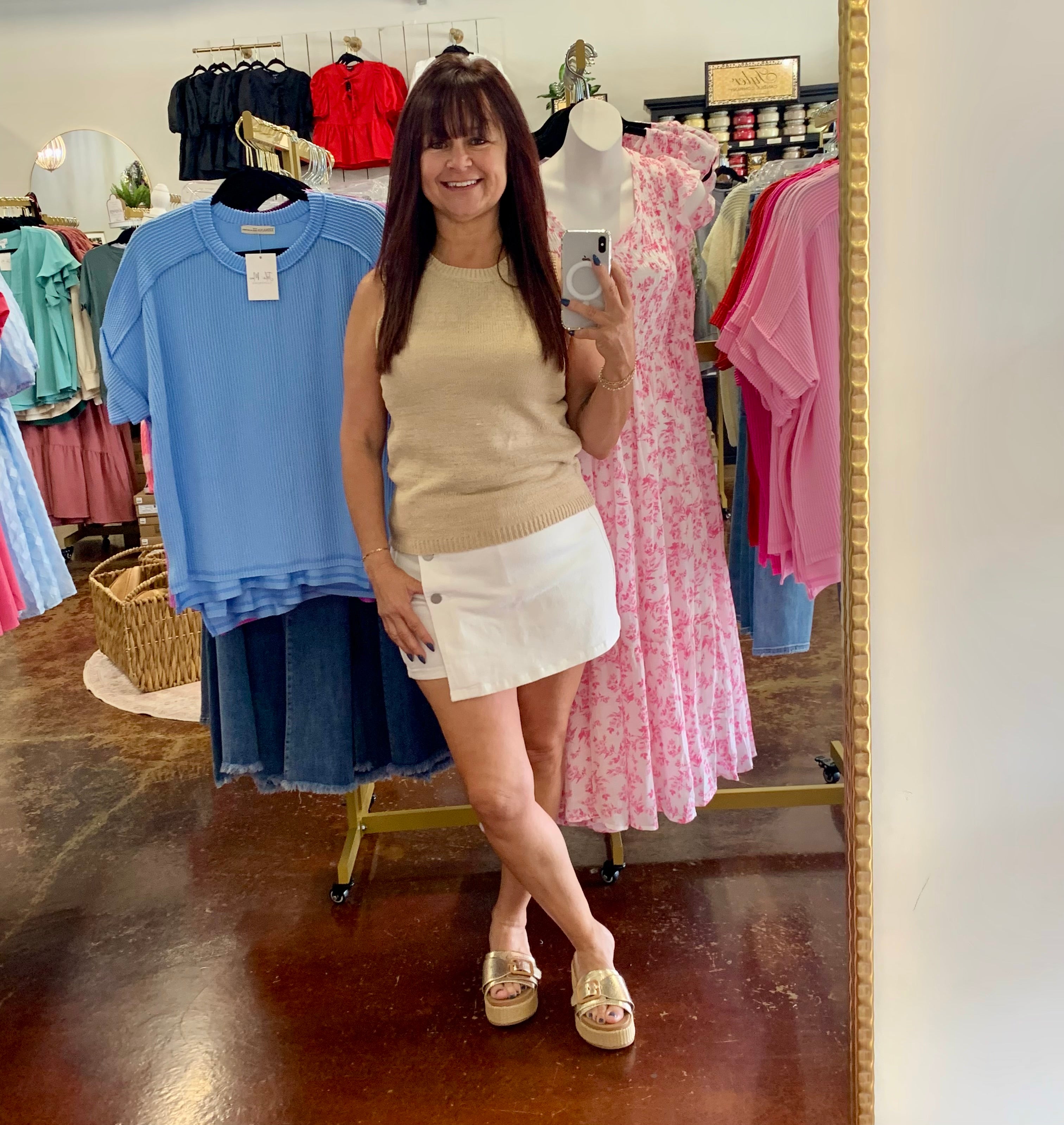 The Risen High Rise Button Down Skort