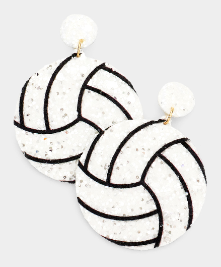 Felt Back Volleyball Sequin Dangle Earrings