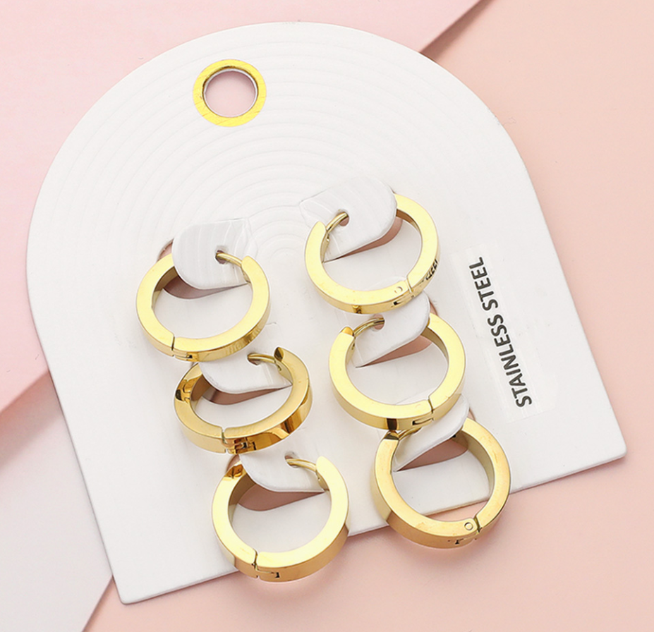 Huggie Hoop Earring Set