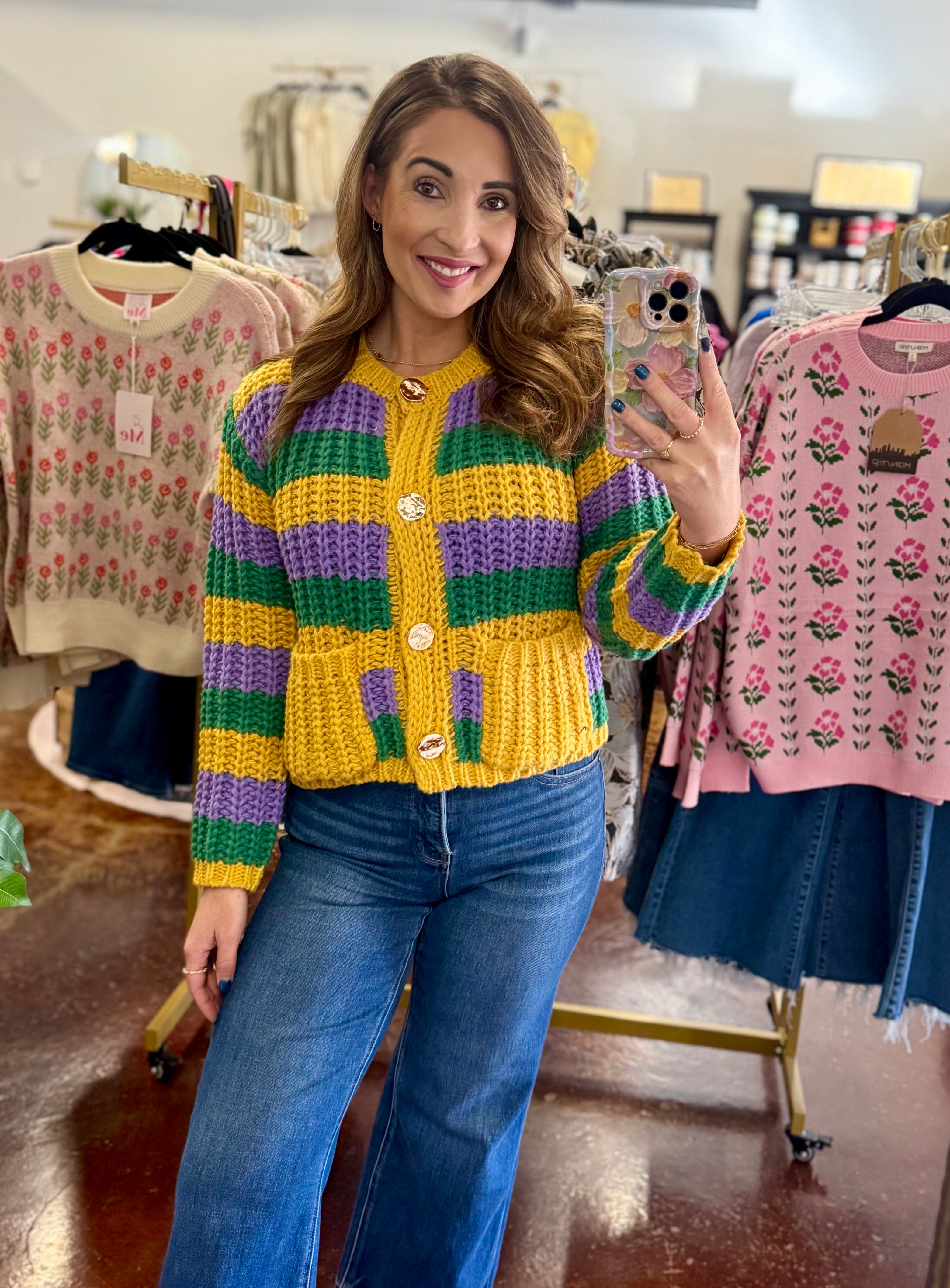 The Mardi Gras Knit Cardigan