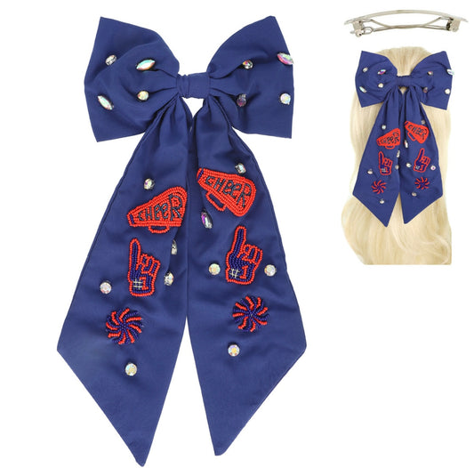 Game Day Cheer Beaded Hair Bow