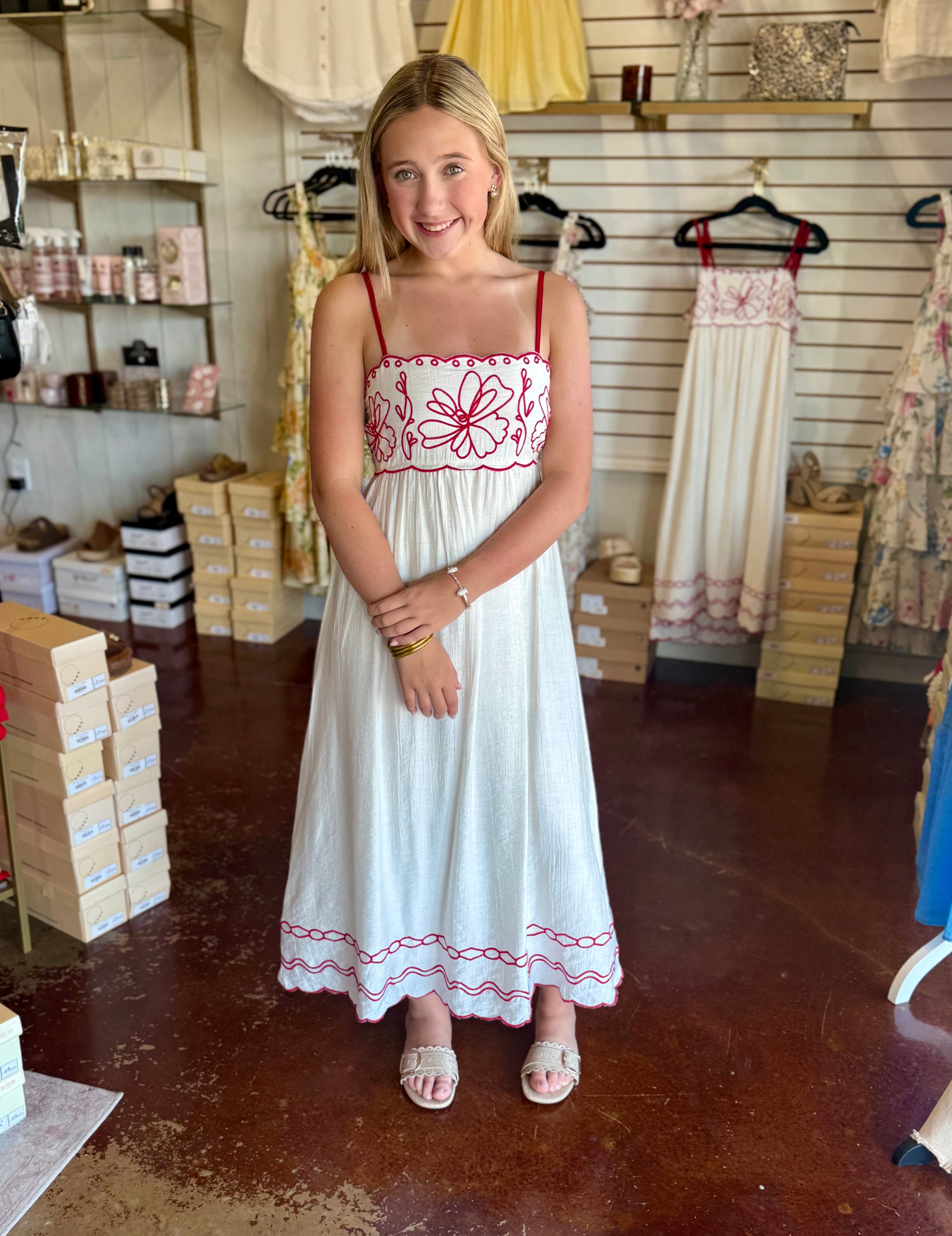 The Morgan Scalloped Midi Dress