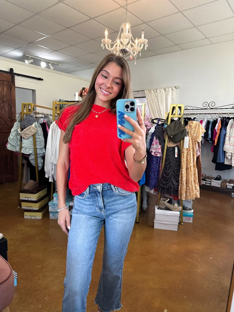 The Chenille Short Sleeve Sweater