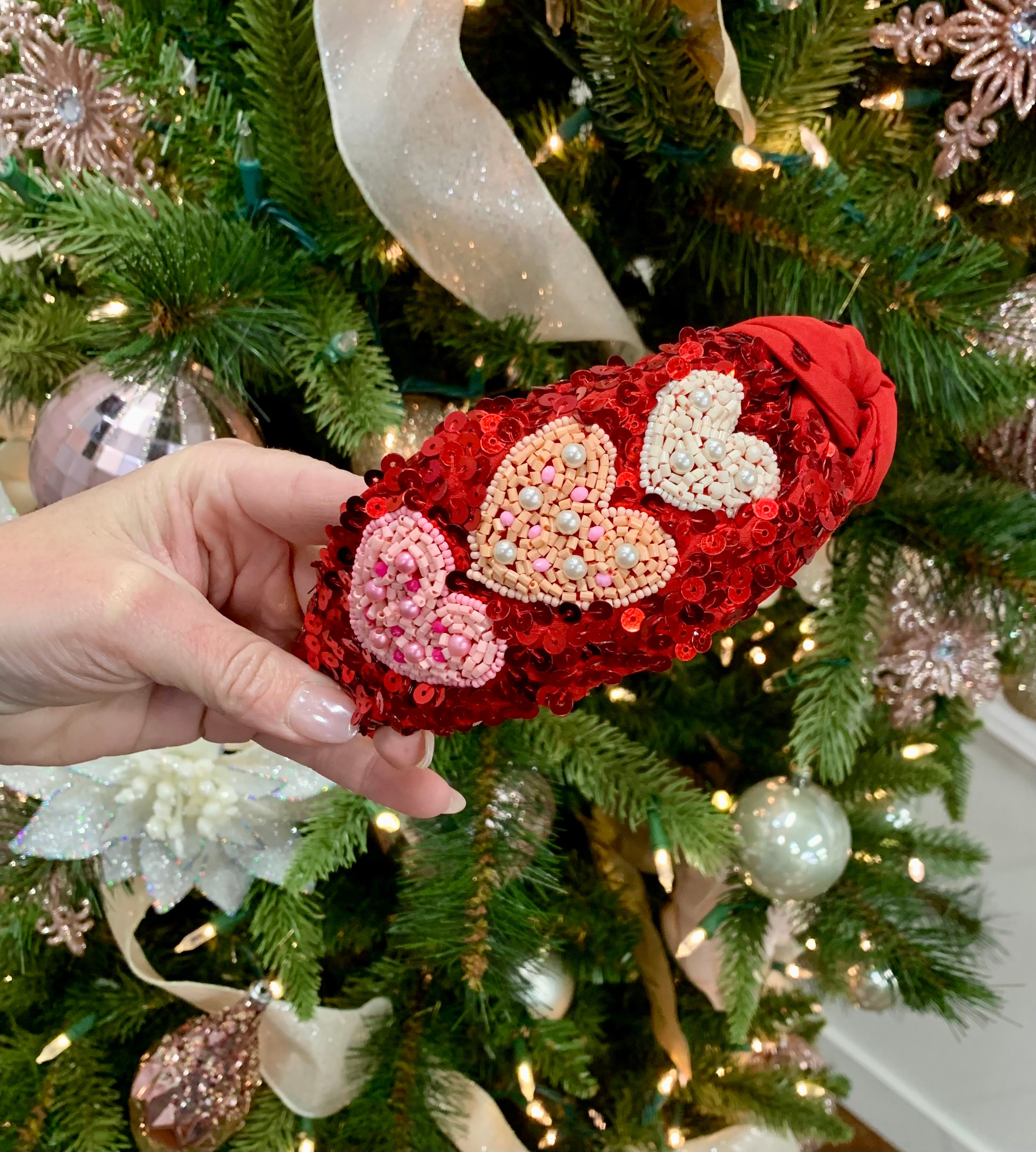 VALENTINE'S DAY JEWELED HEARTS HEADBAND