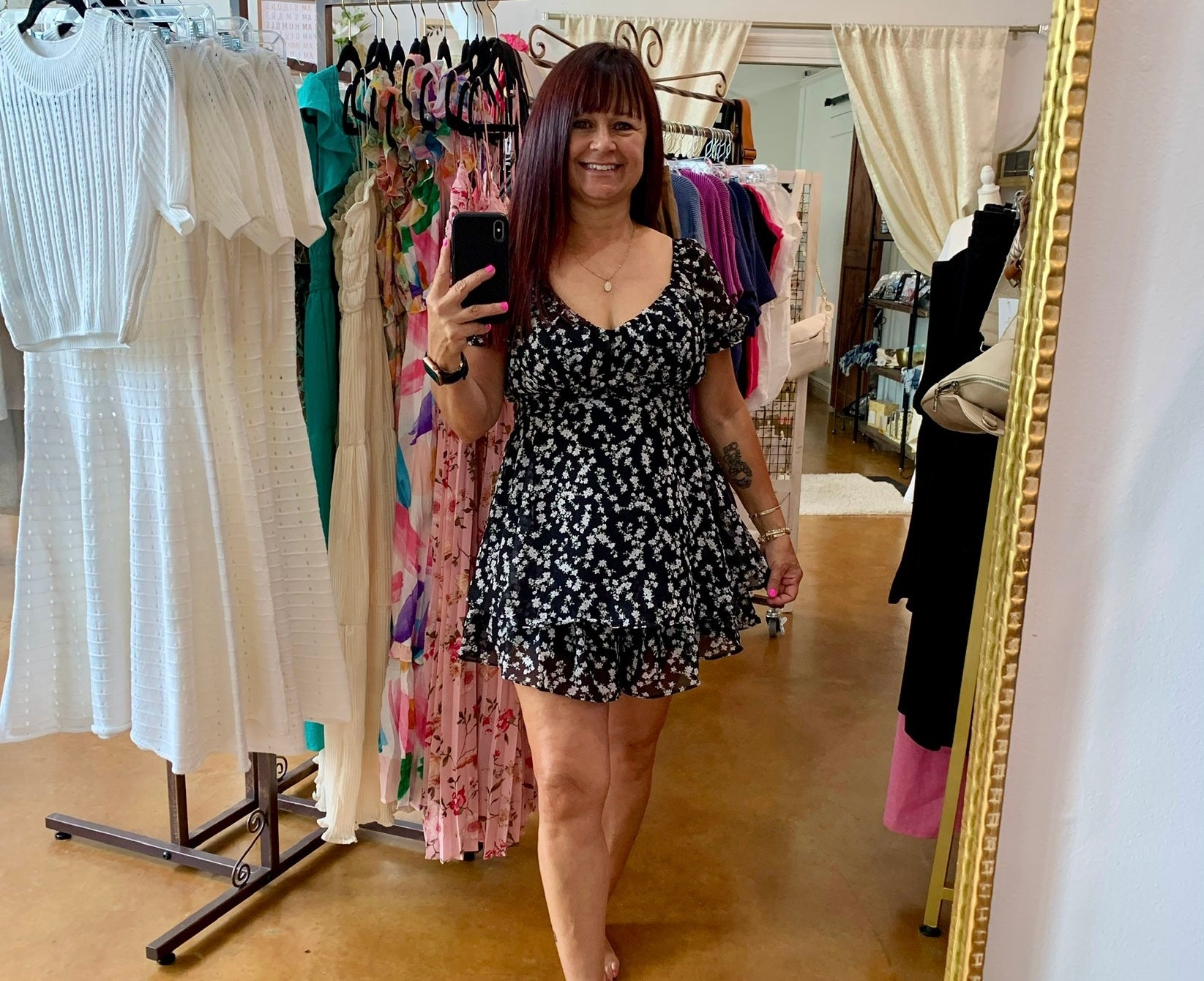 The Black Floral Romper