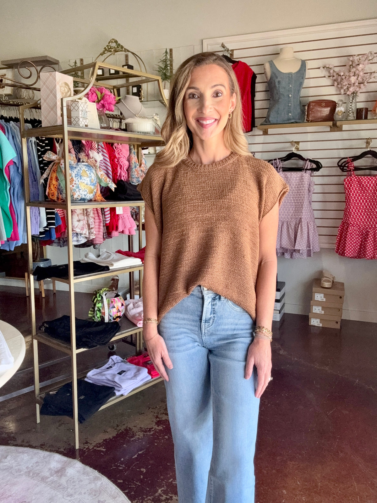 The Deep Camel Rowan Tops