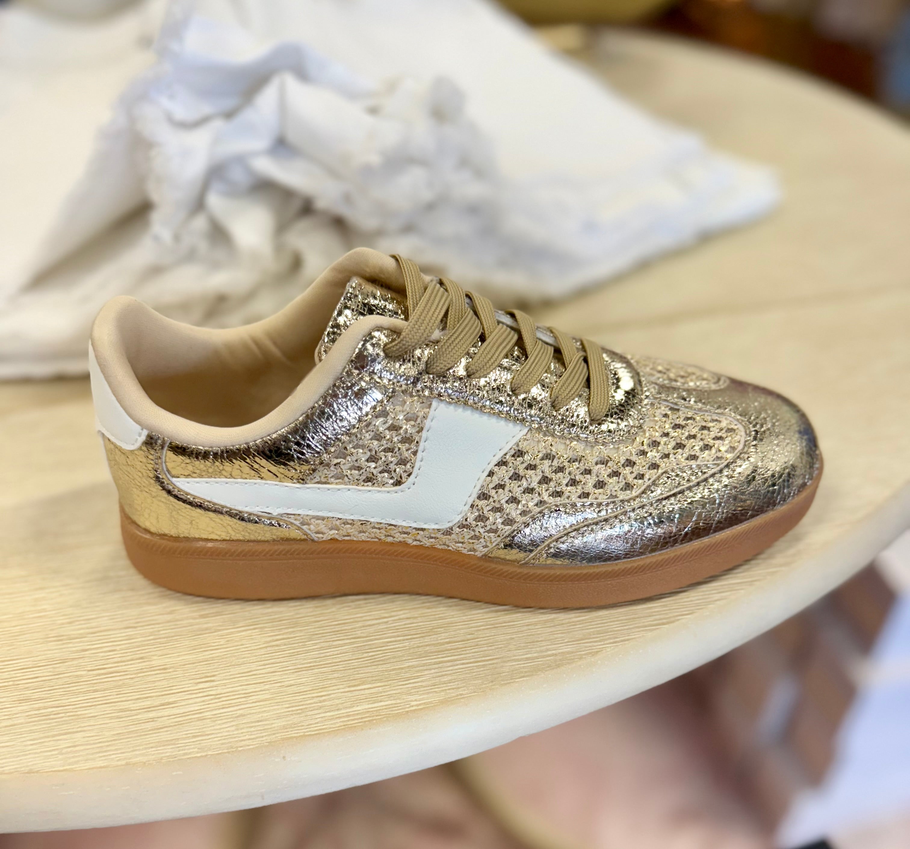 The Modern Gold Sneakers