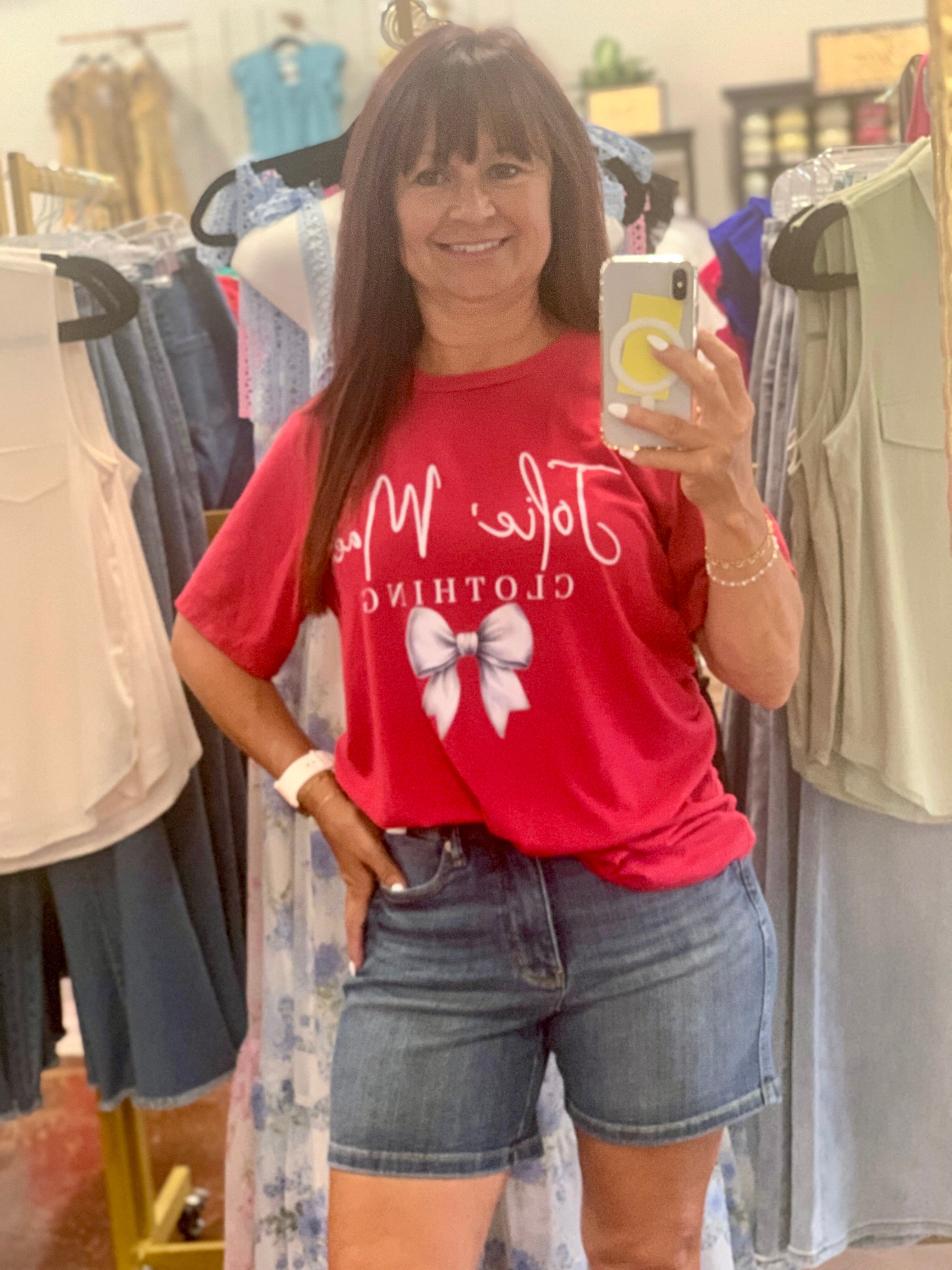 The Judy Blue Mid Length Dad Shorts