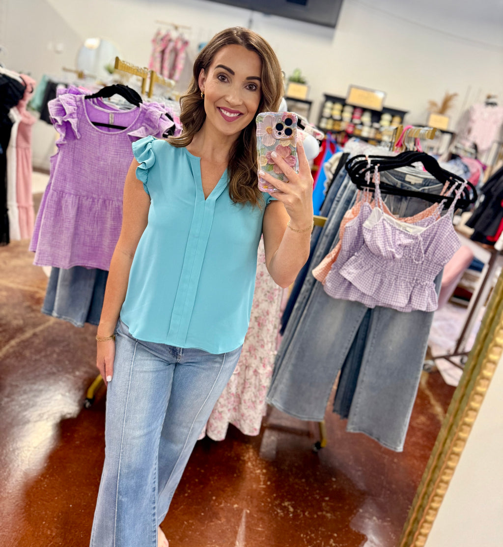 The Split Neck Ruffle Blouse