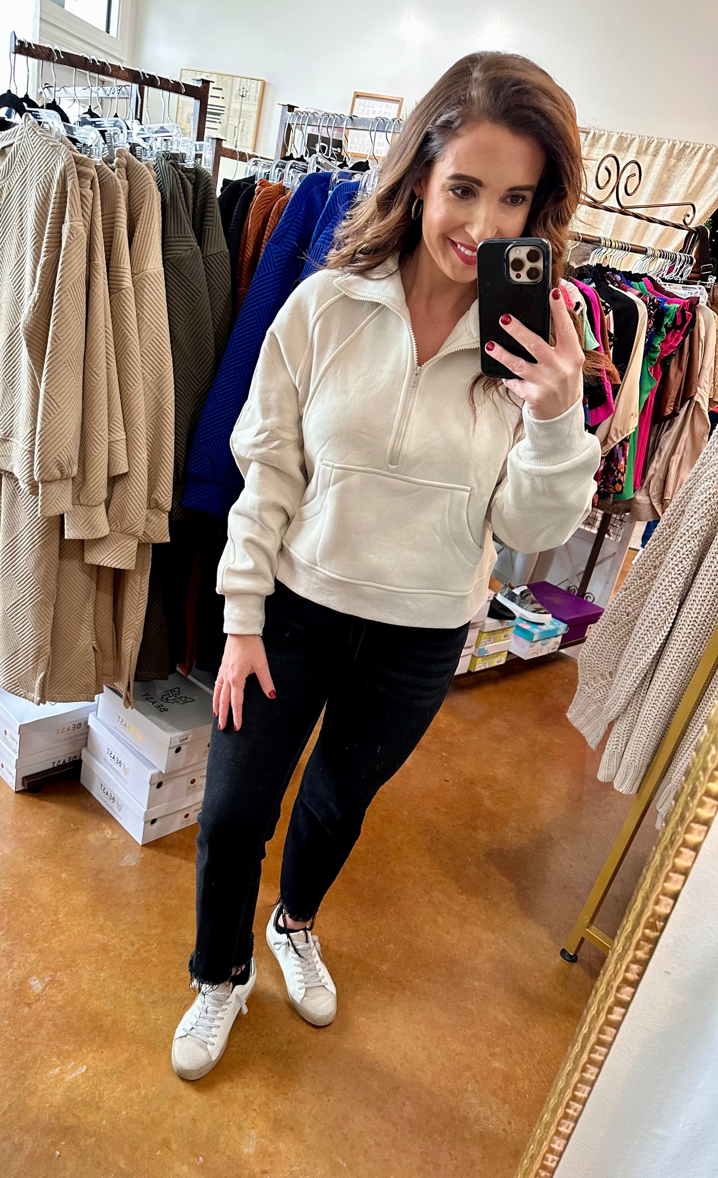 The Dove Funnel Half Zip Pullover