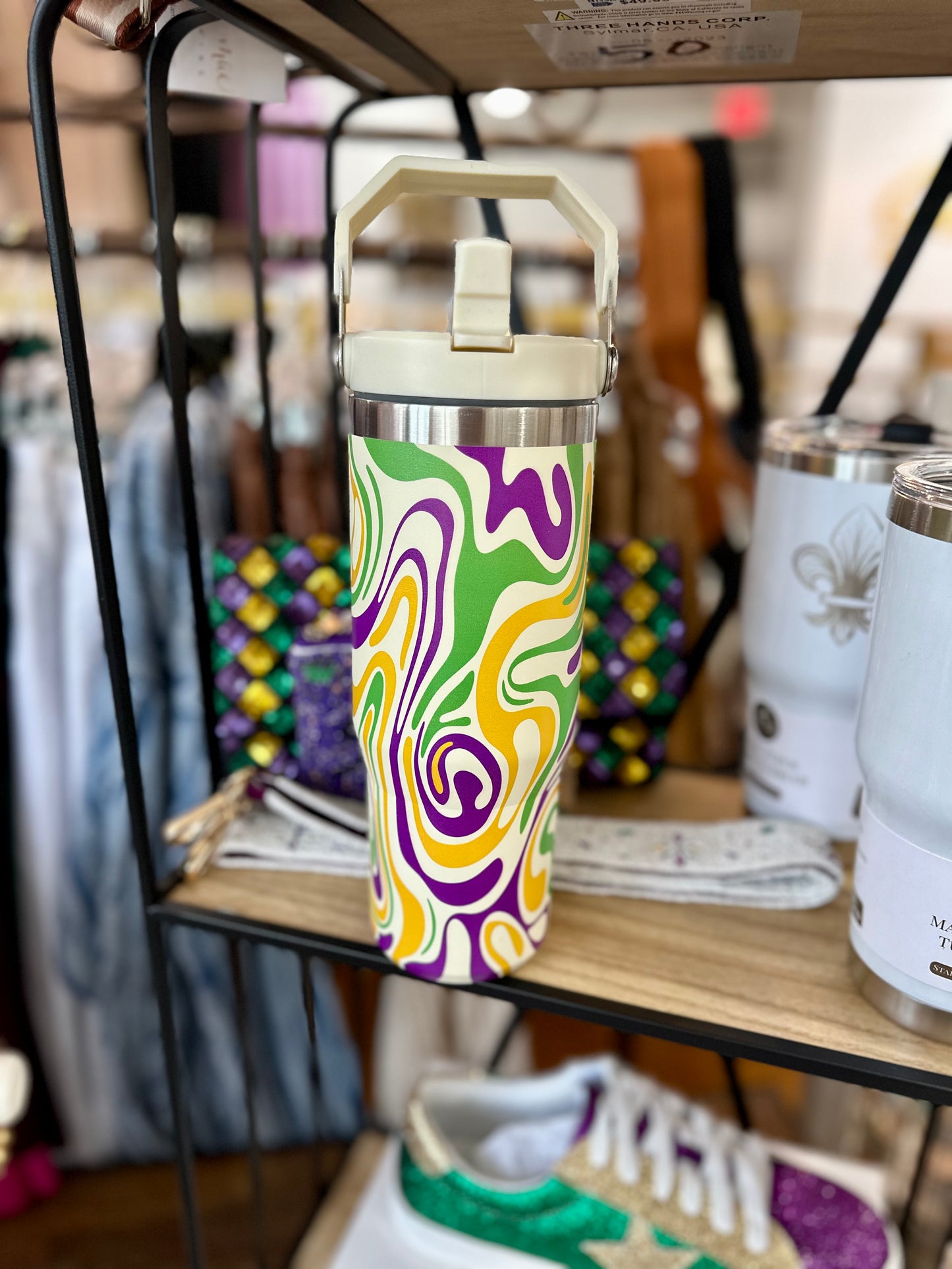 Mardi Gras Swirl Tumbler