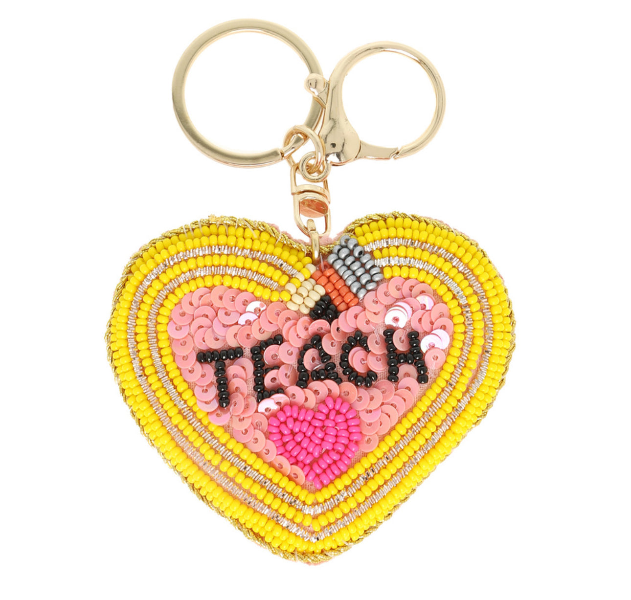 Teacher Heart Keychain