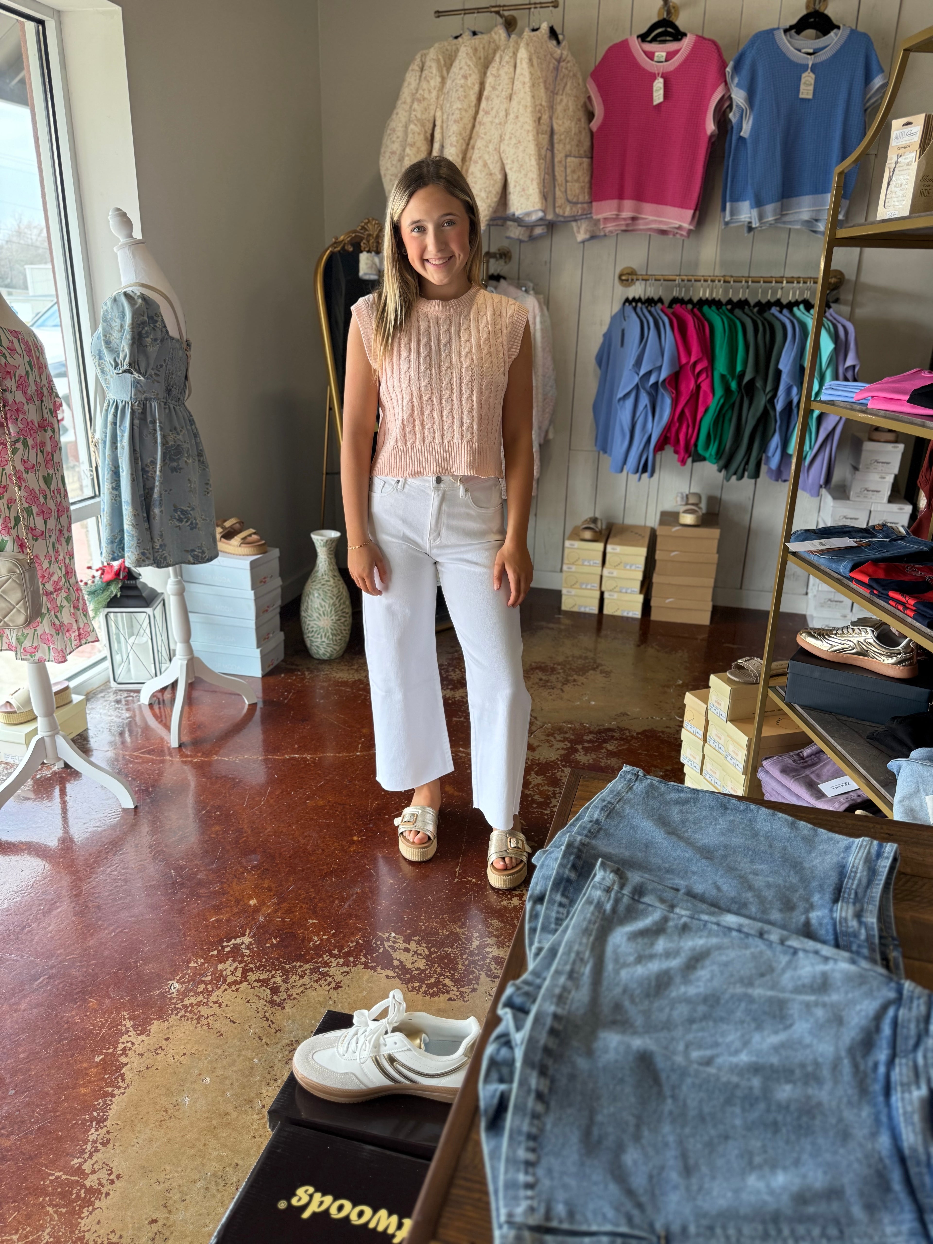 The Light Pink Sara Vest Top