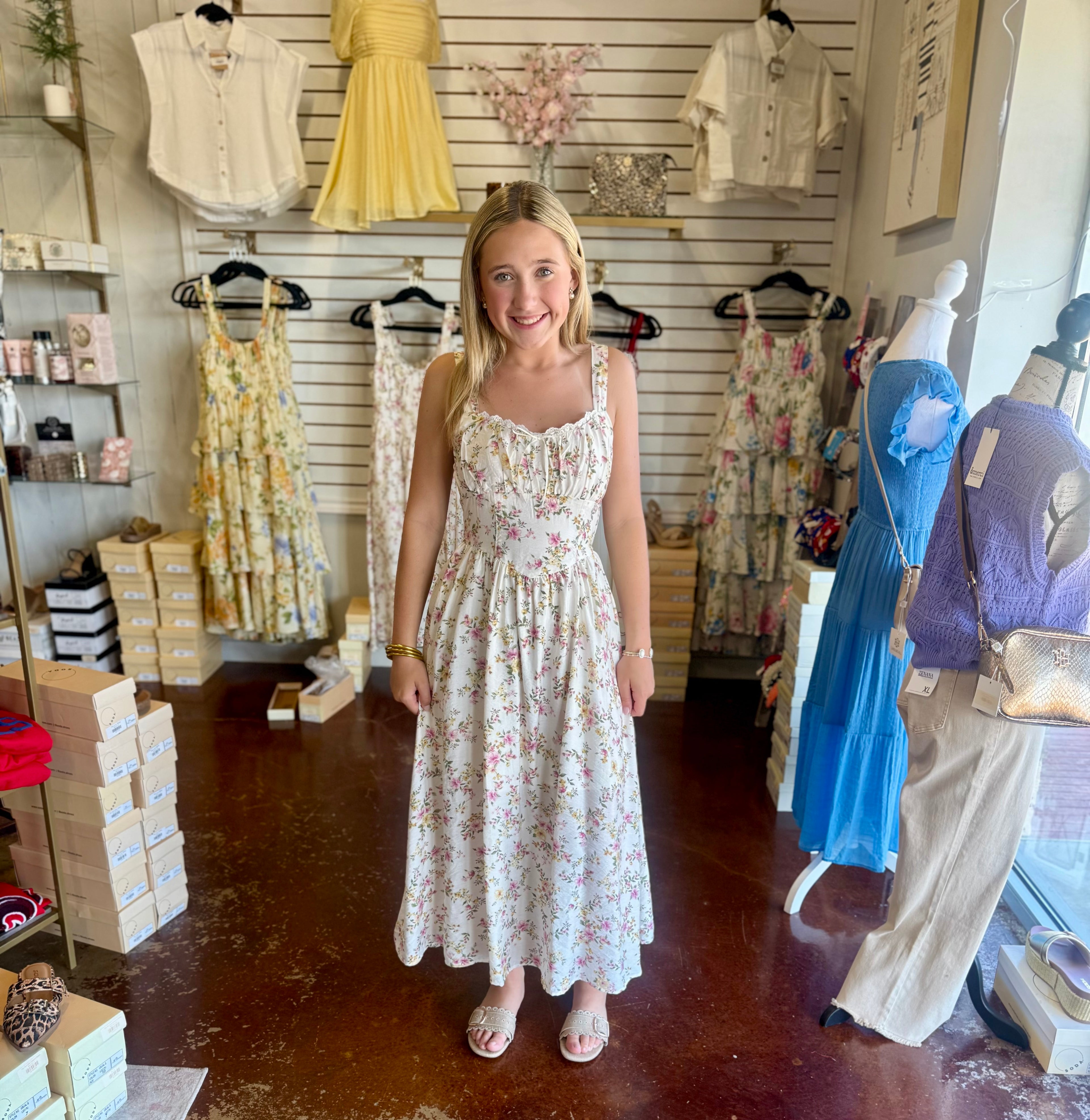 The Caroline Floral Midi Dress