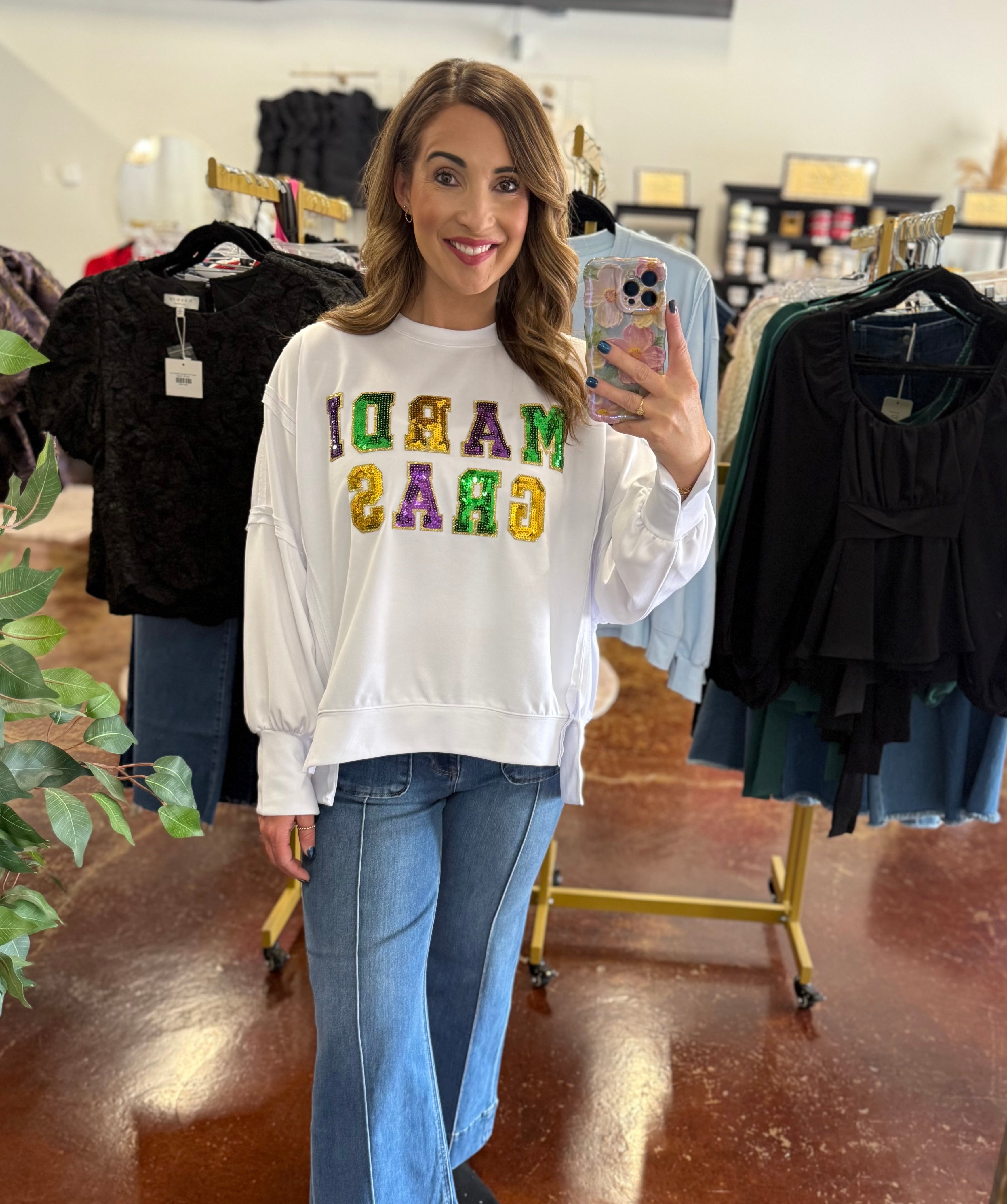 Sequin Mardi Gras Top