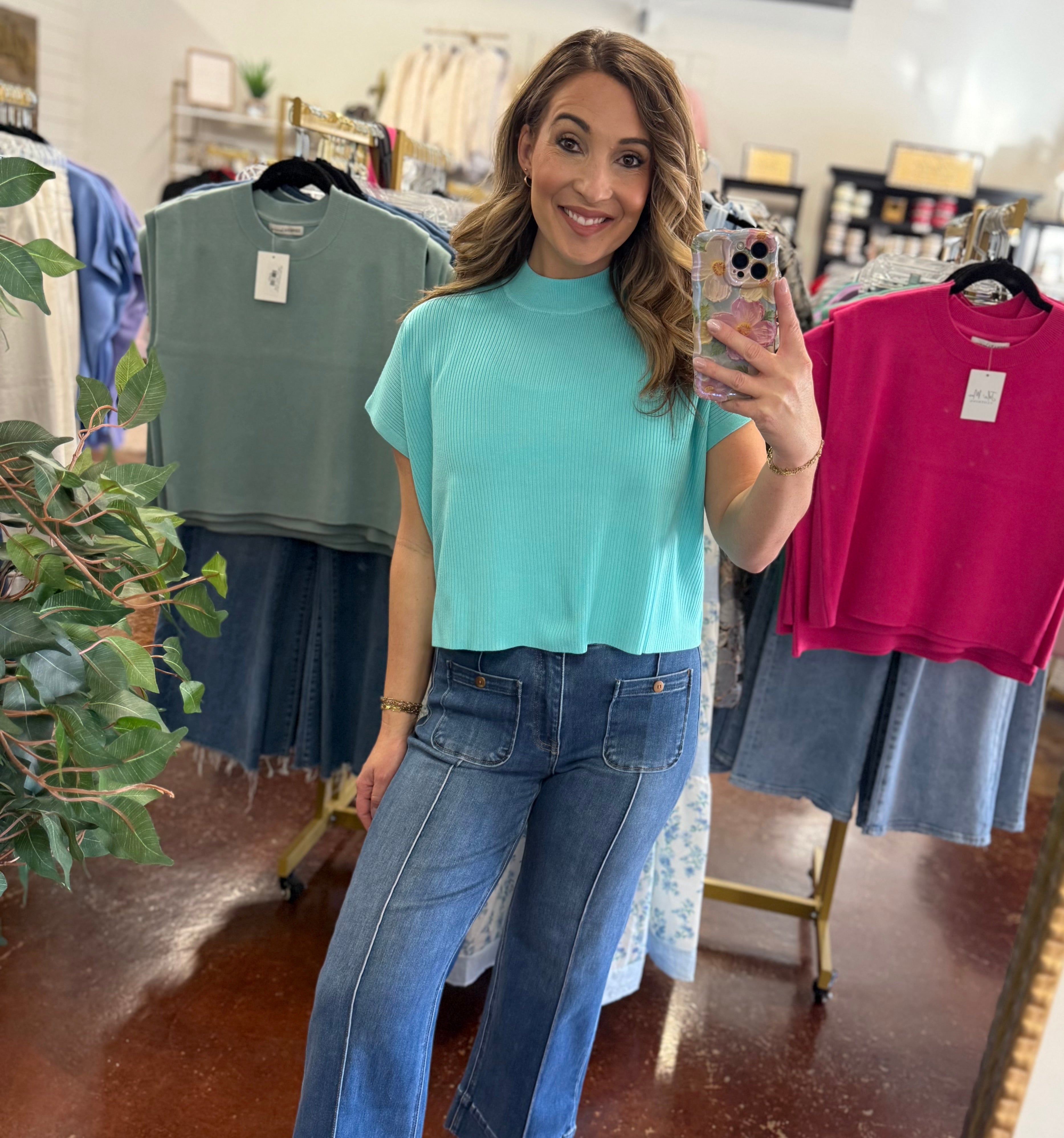 The Spring Tiffany Mock Neck Tops