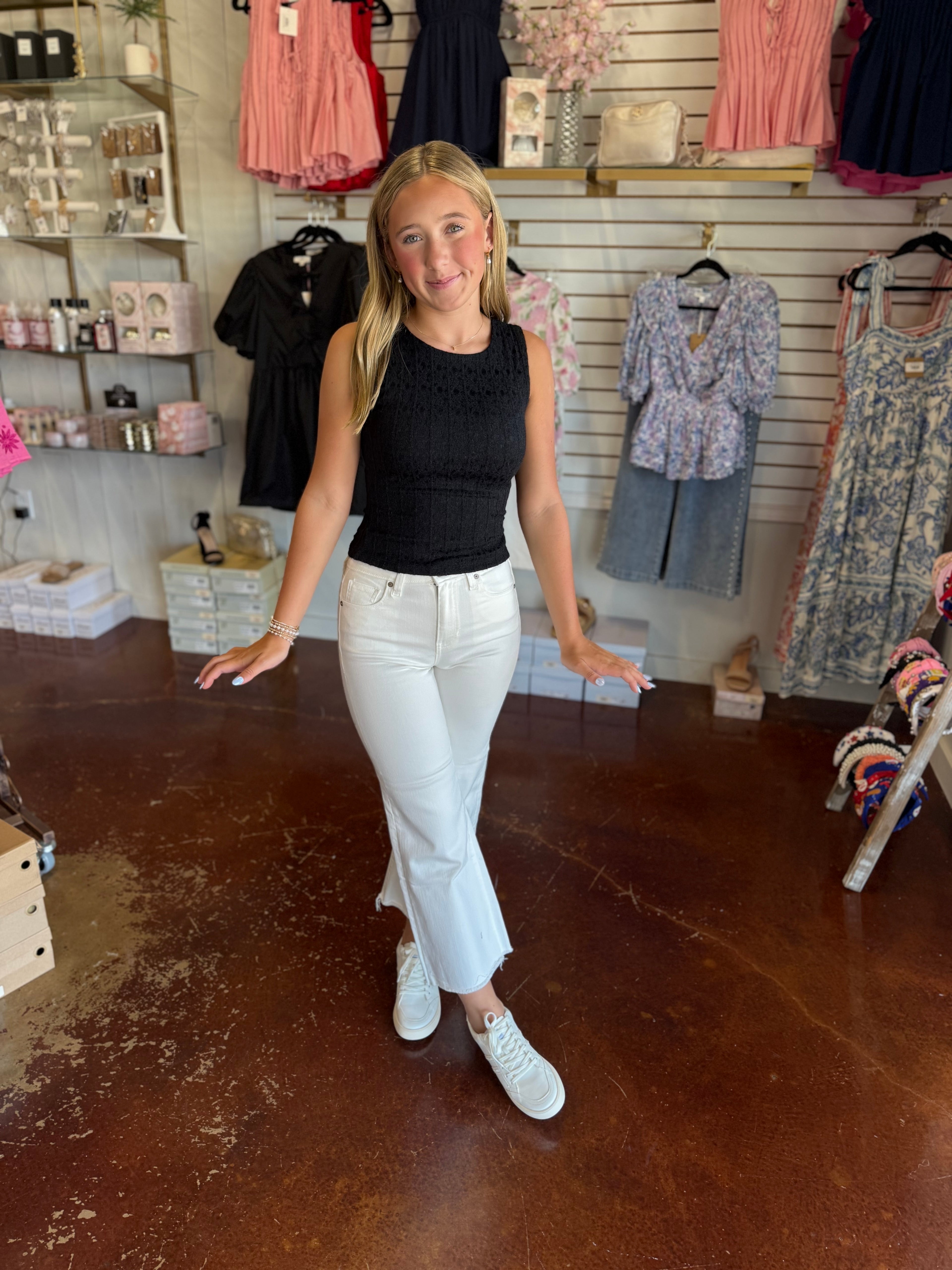 The High Rise White Denim Pants