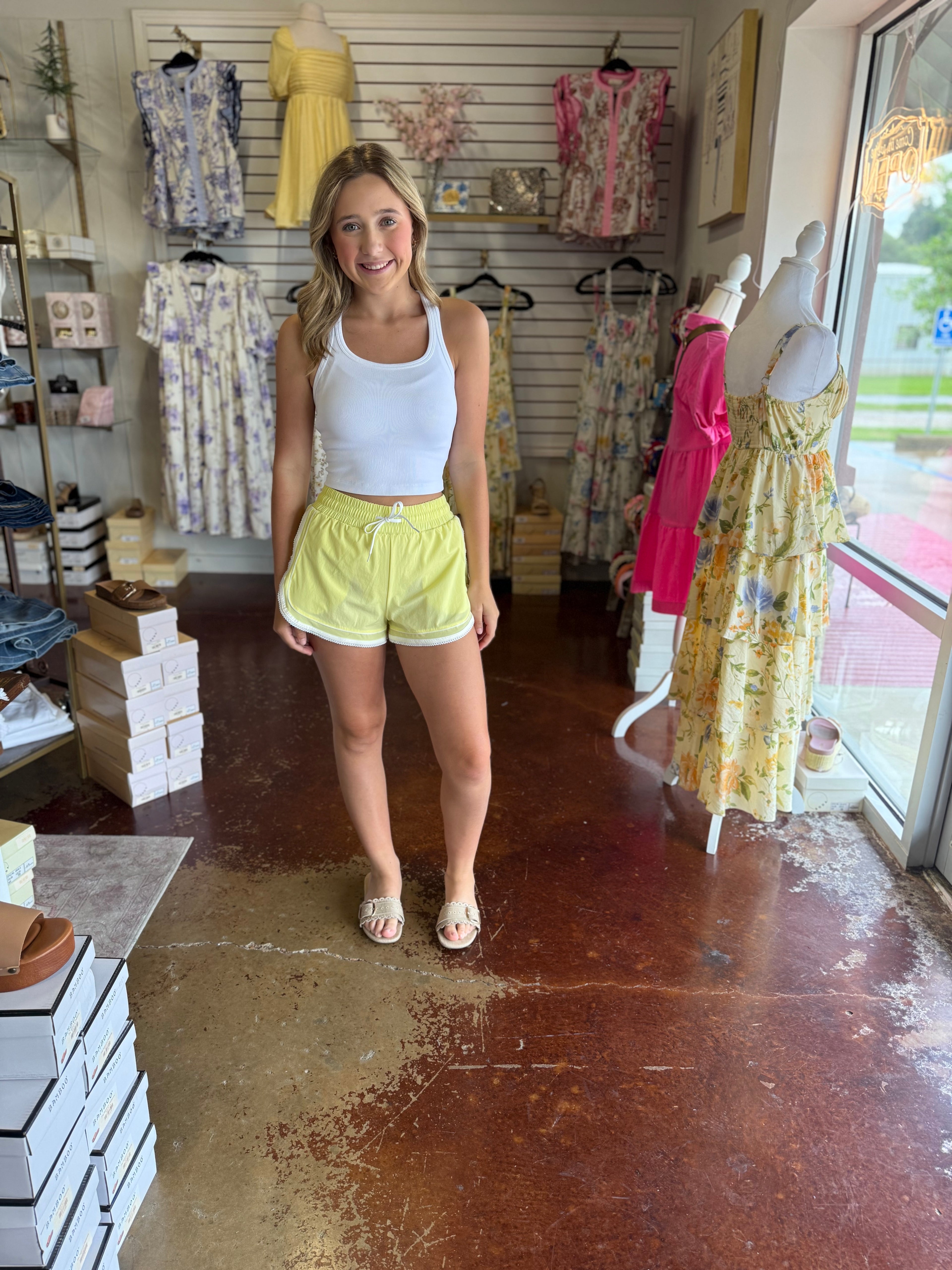 The Lemon Lace Trimmed Shorts