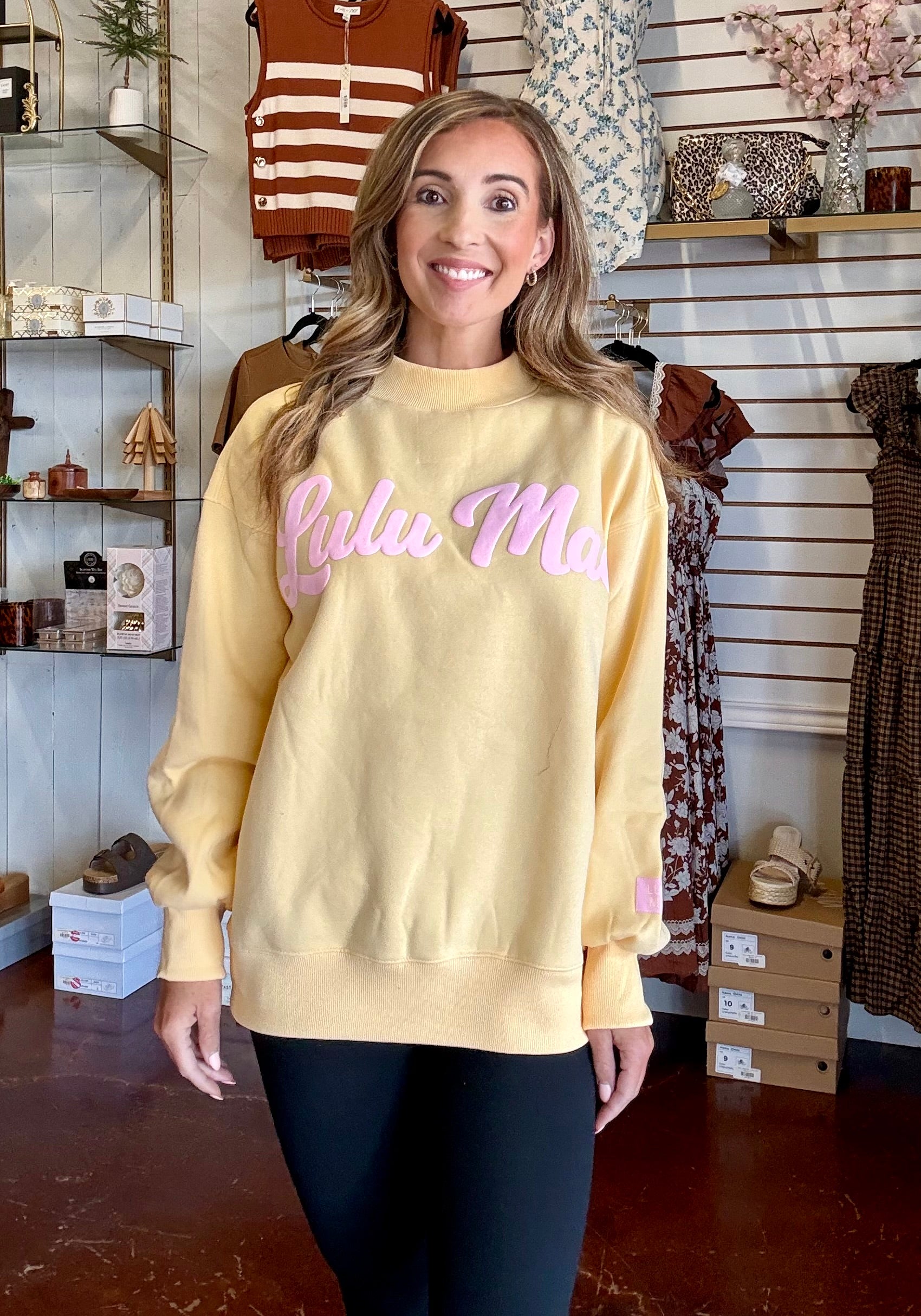 The Butter Yellow Lulu Mac Script Pullover