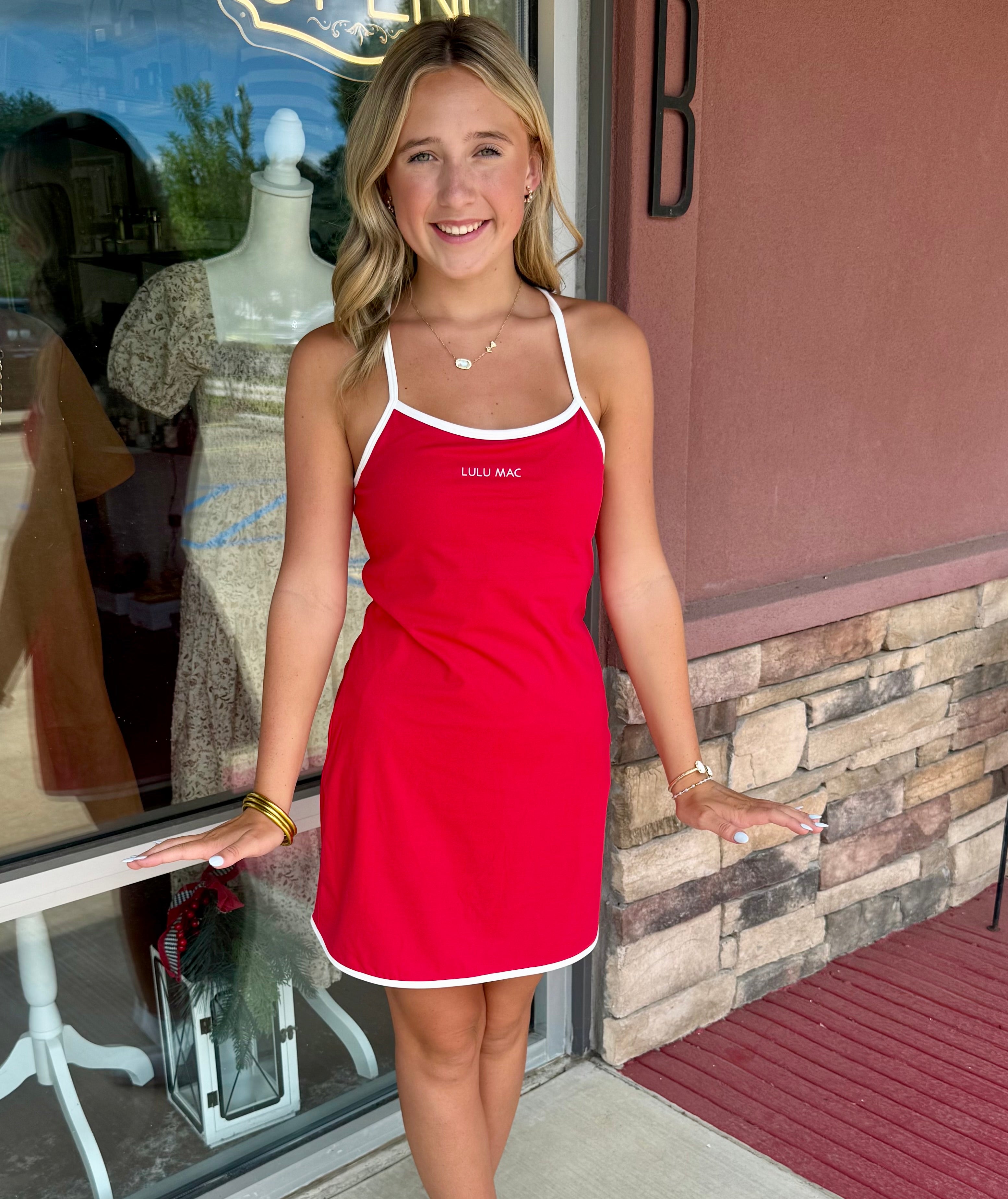 The Red & White Lulu Mac Athletic Dress