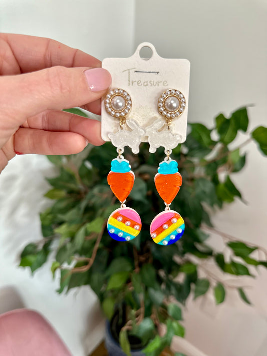 Glitter Resin Easter Earrings