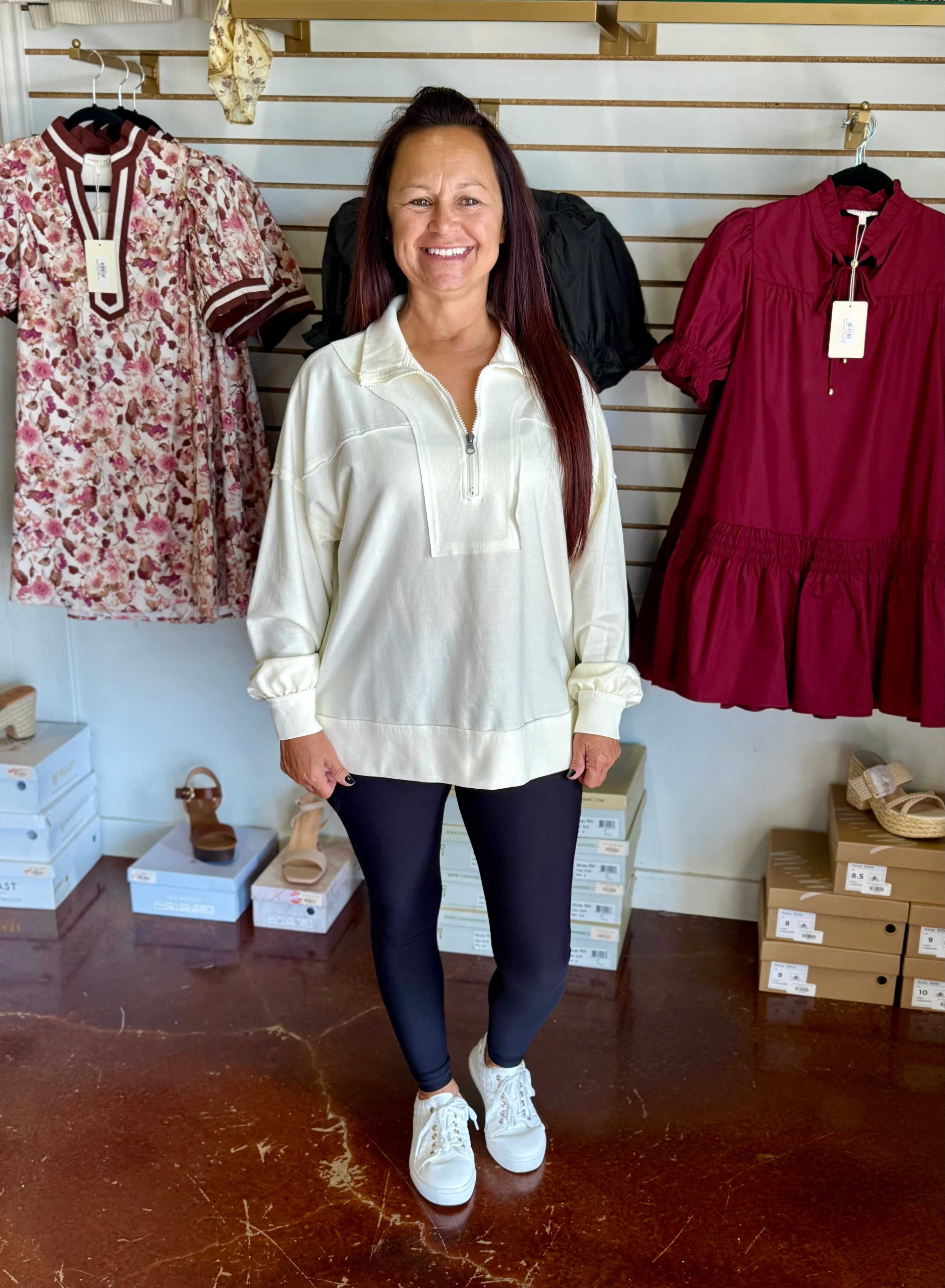 The Cream Half Zip Pullover