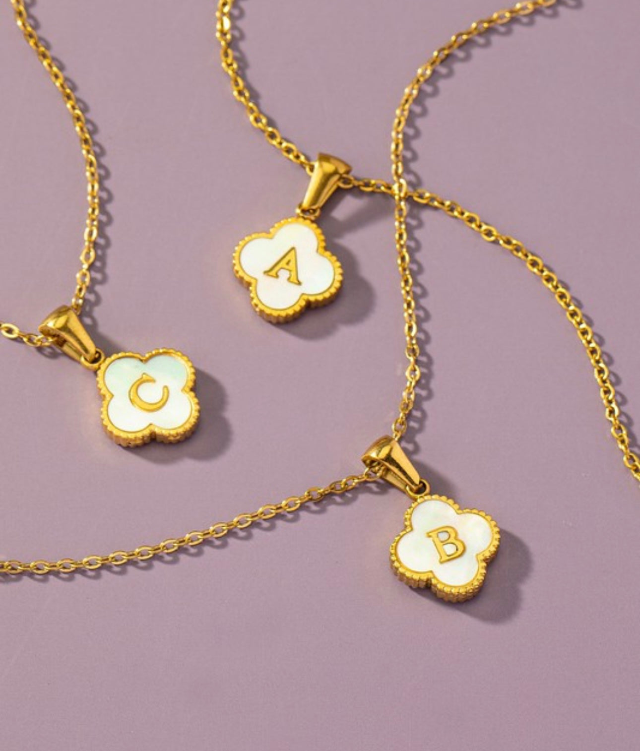 The Flower Initial Pendant Necklace