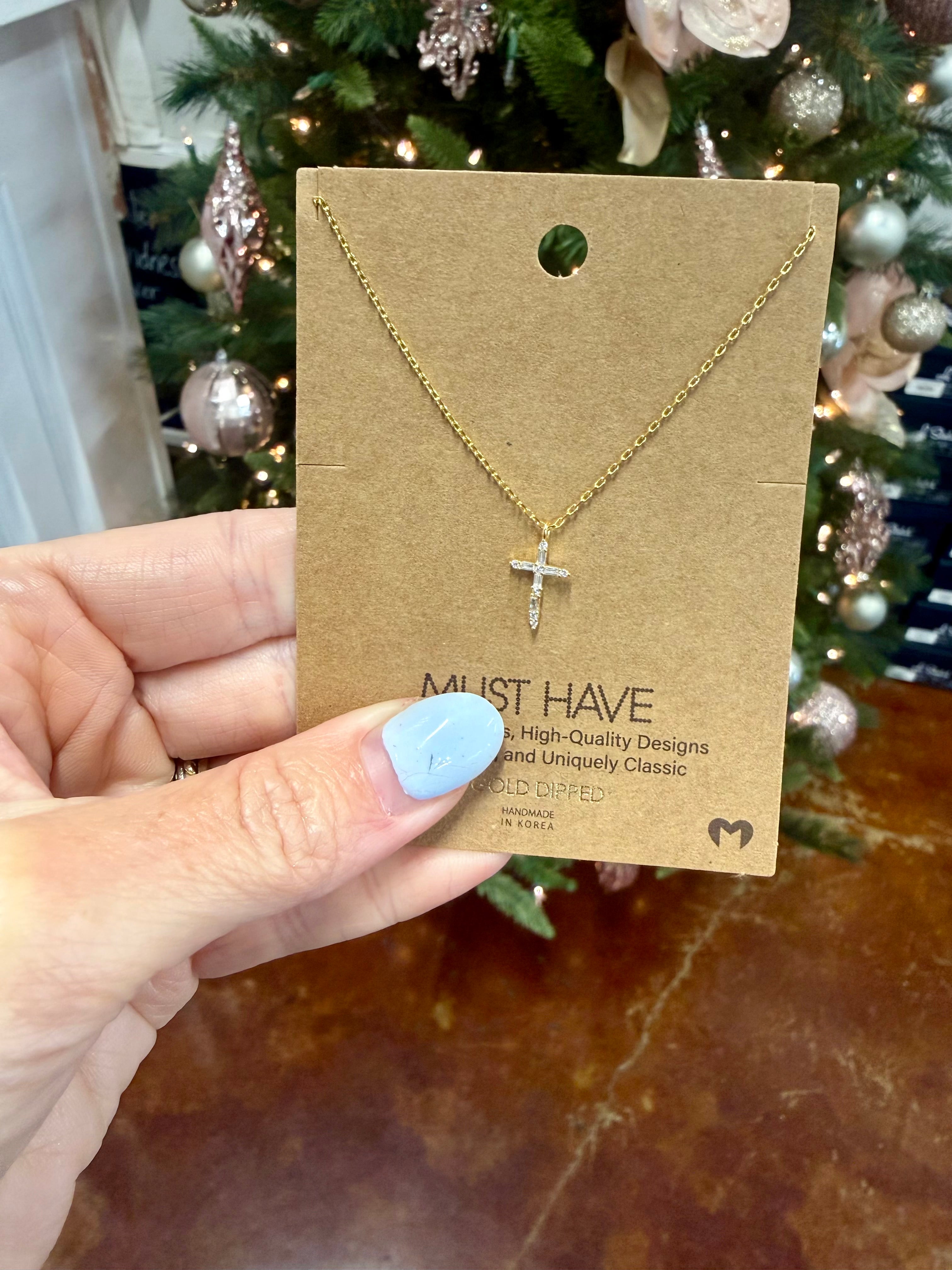 Cz Cross Pendant Necklace
