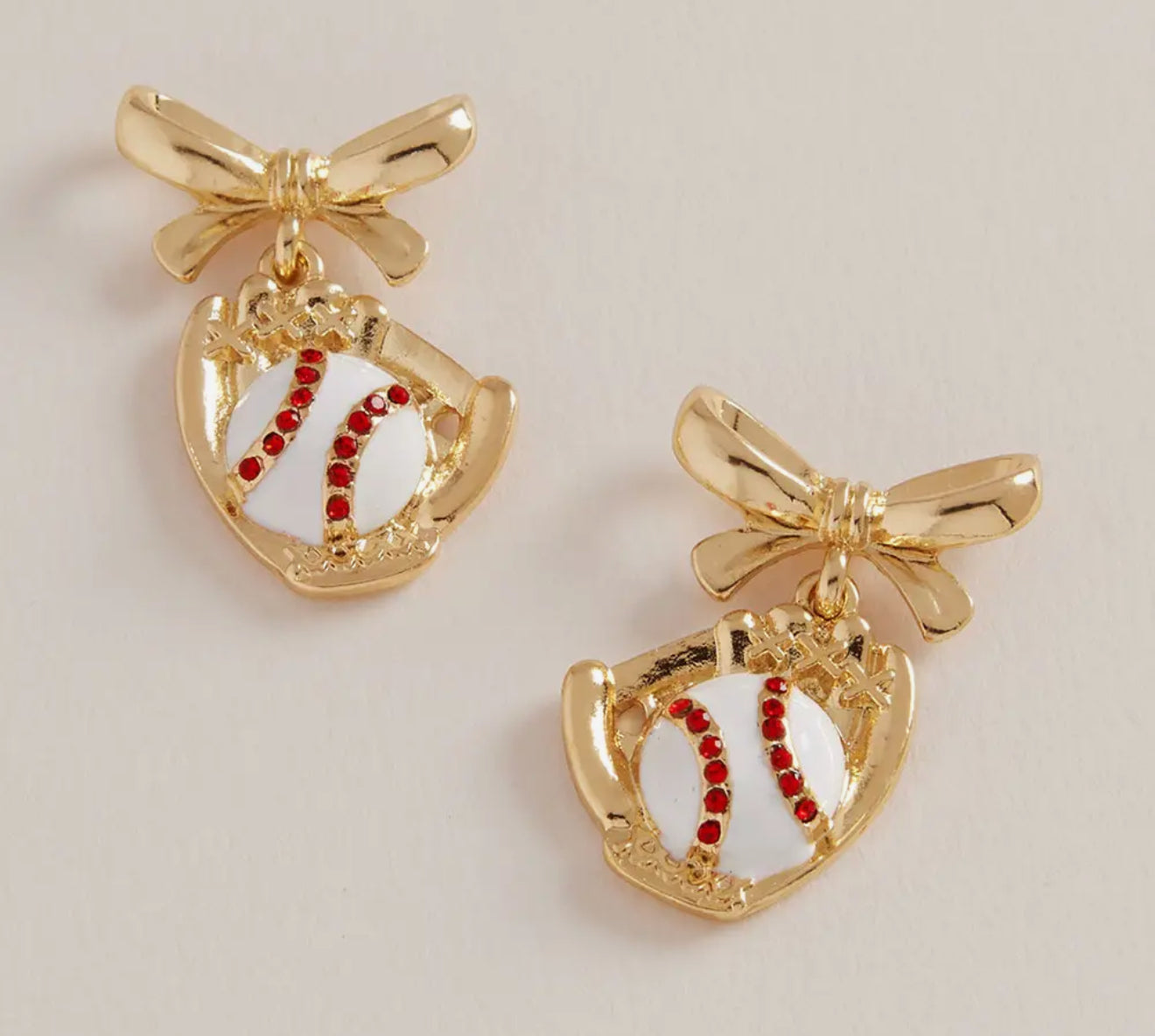 Baseball Bow Earrings
