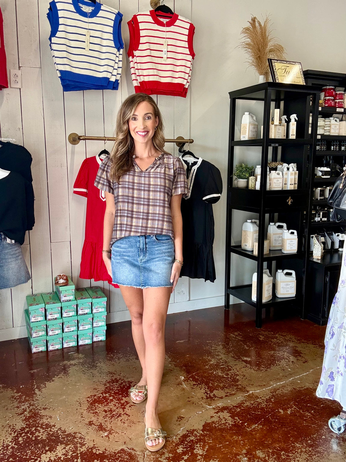 The Madeline Plaid Top