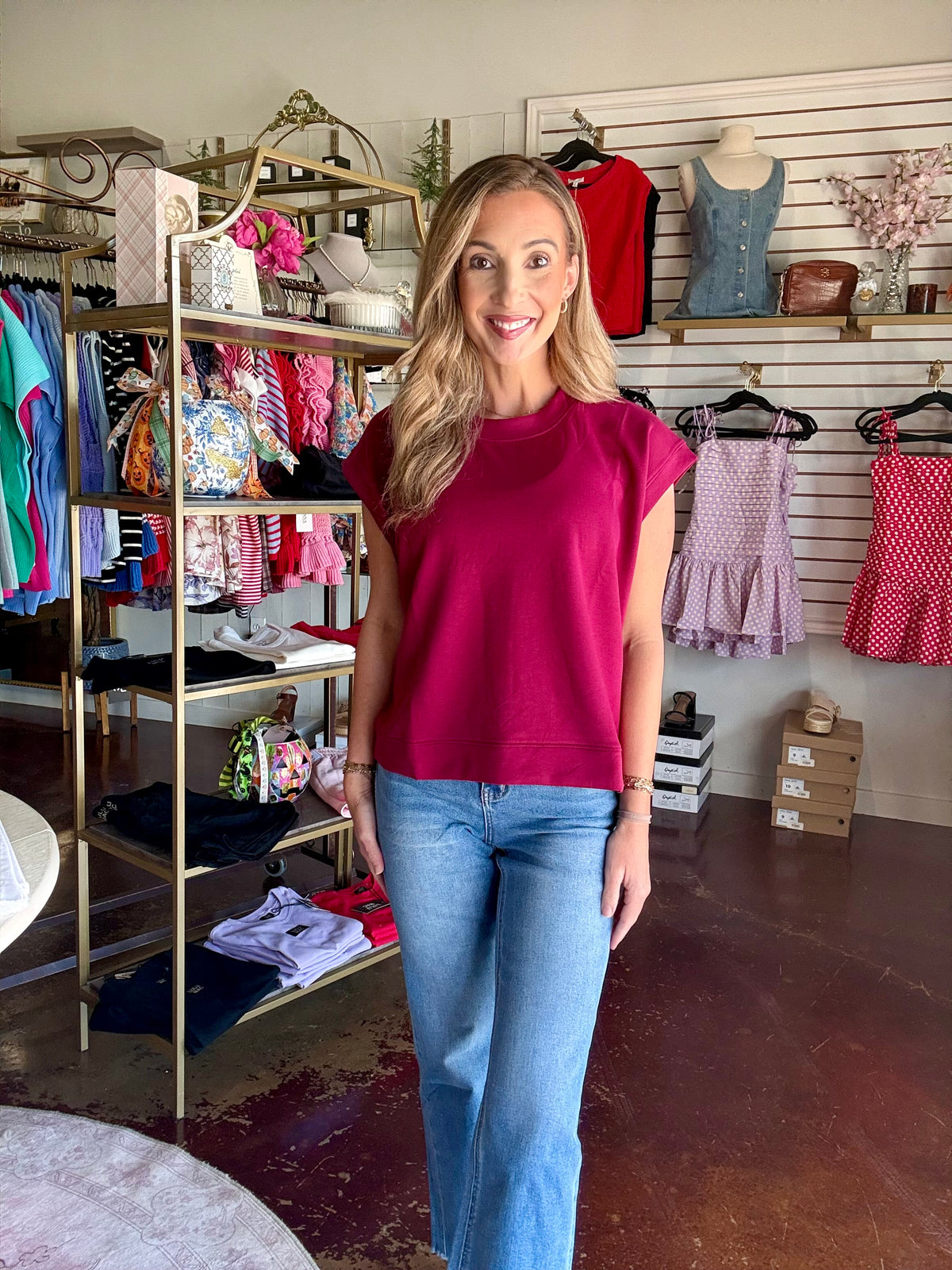 The Cabernet Scuba Short Sleeve Pullover