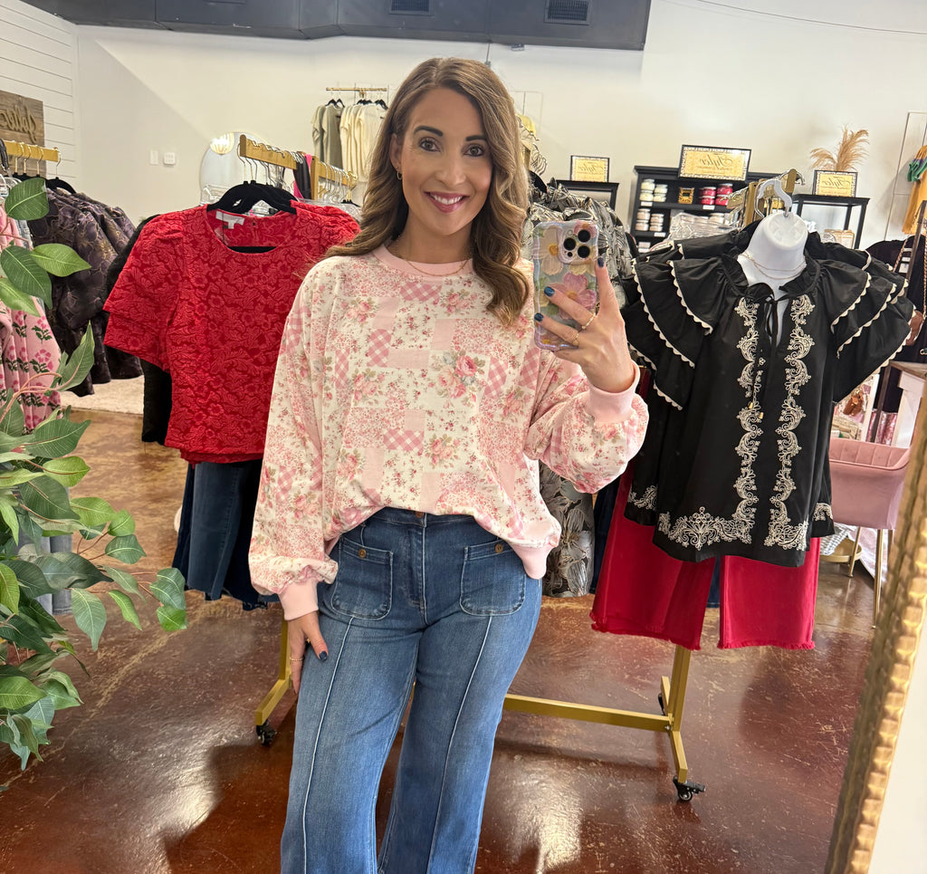 The Light Pink Patchwork Sweatshirt