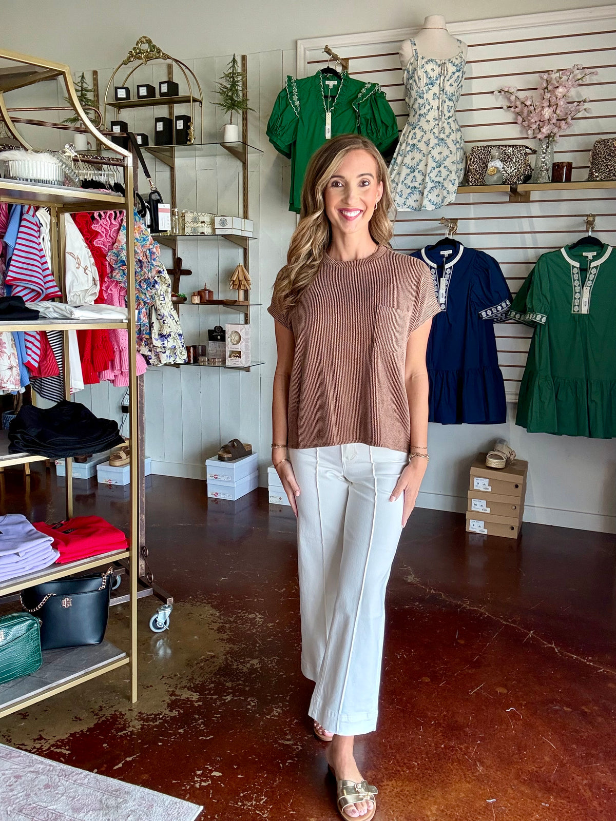 The Chestnut Marlie Ribbed Top