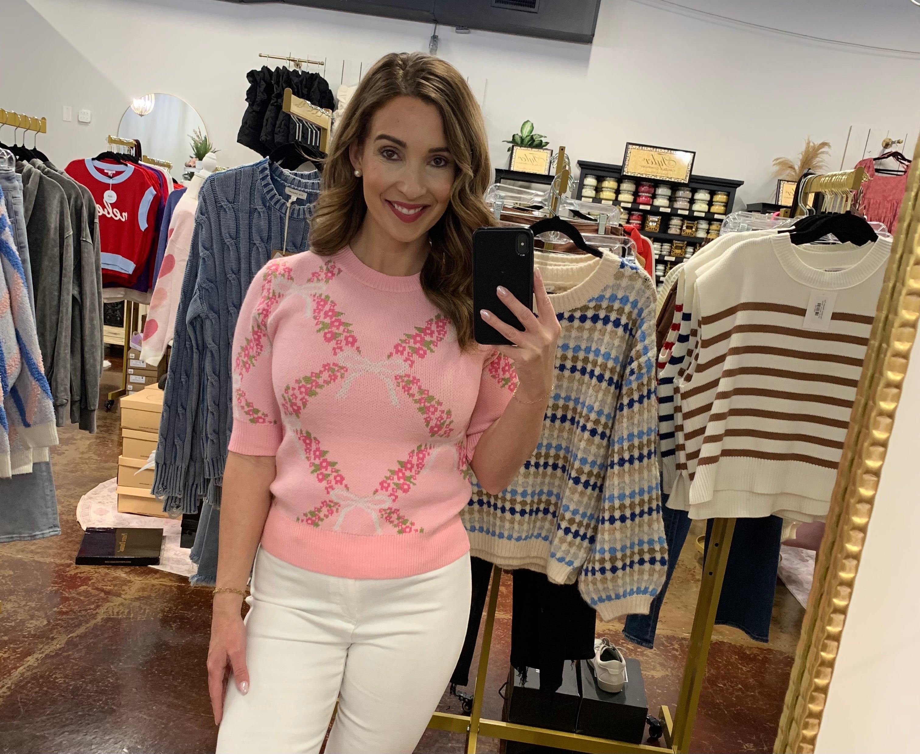The Bow Floral Knit Top
