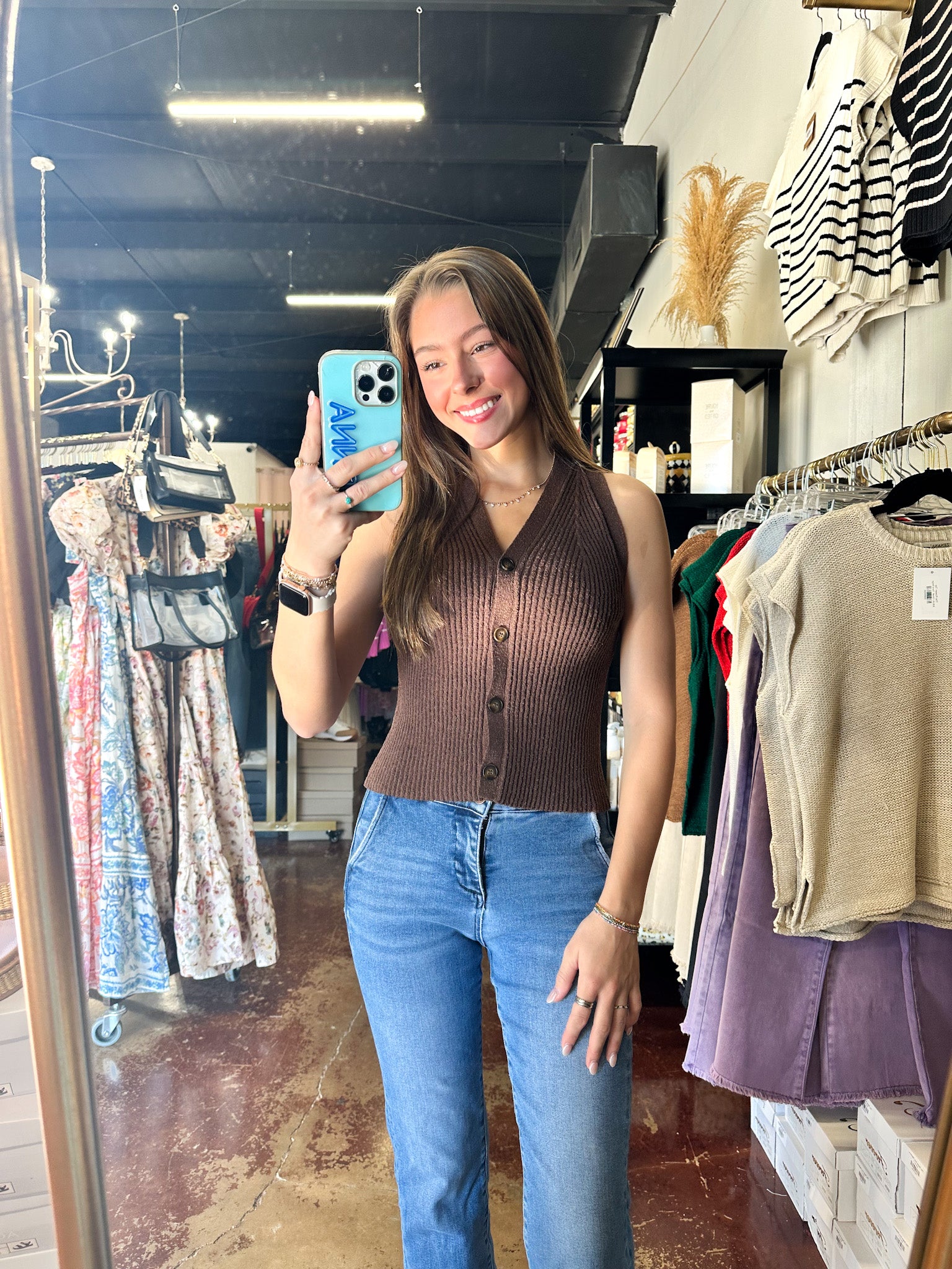 The Elle Noir Ribbed Vest