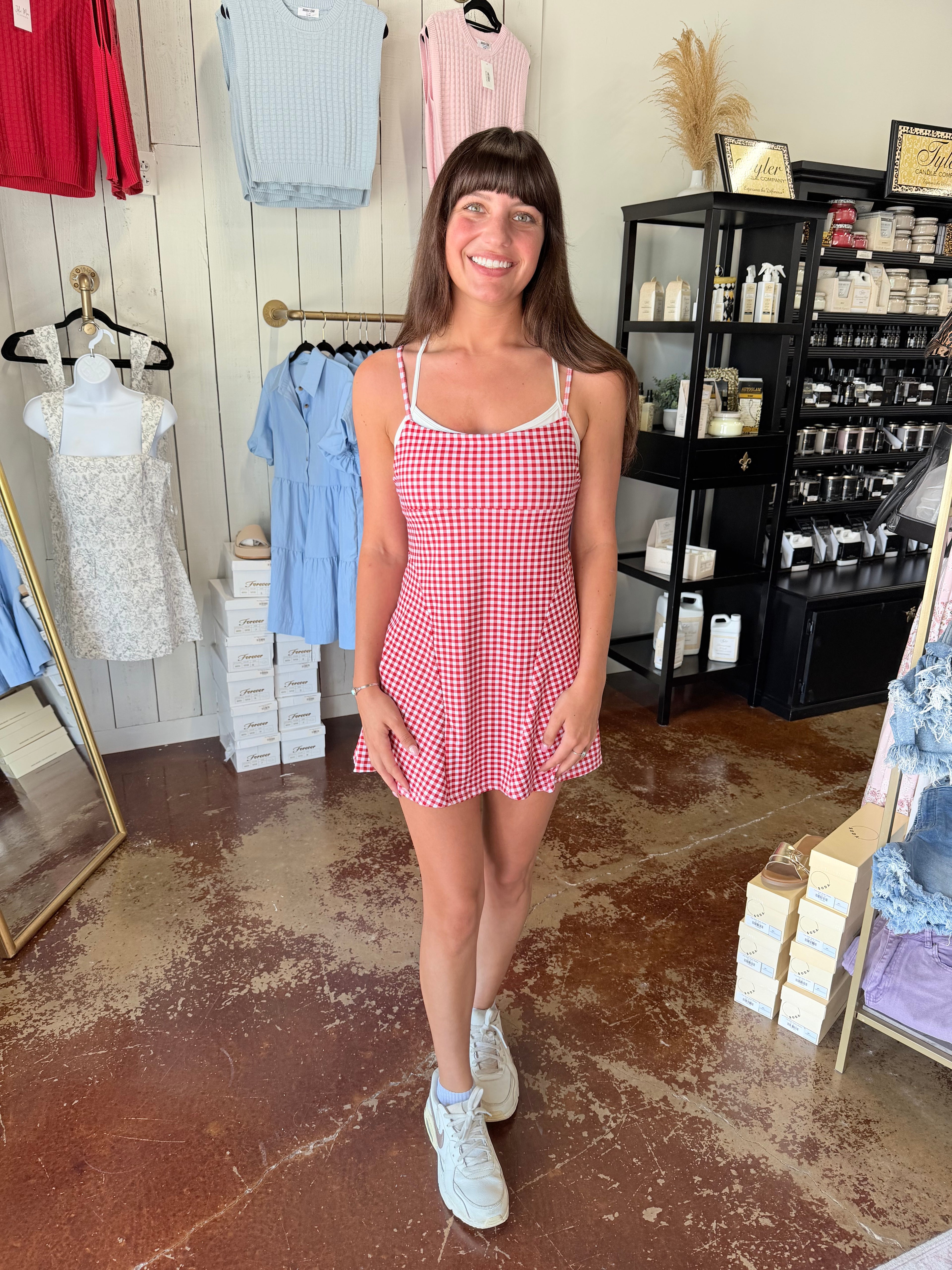 The Red Gingham Double Layered Dress