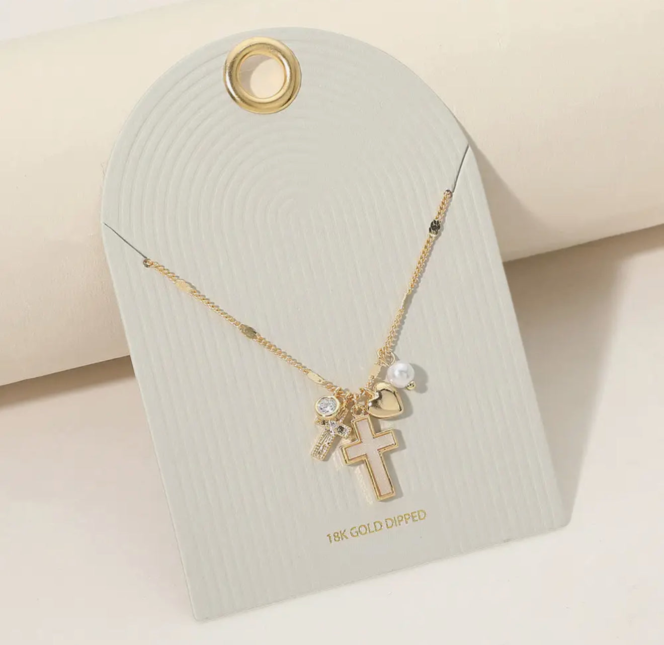Gold Dipped Mother of Pearl Necklace