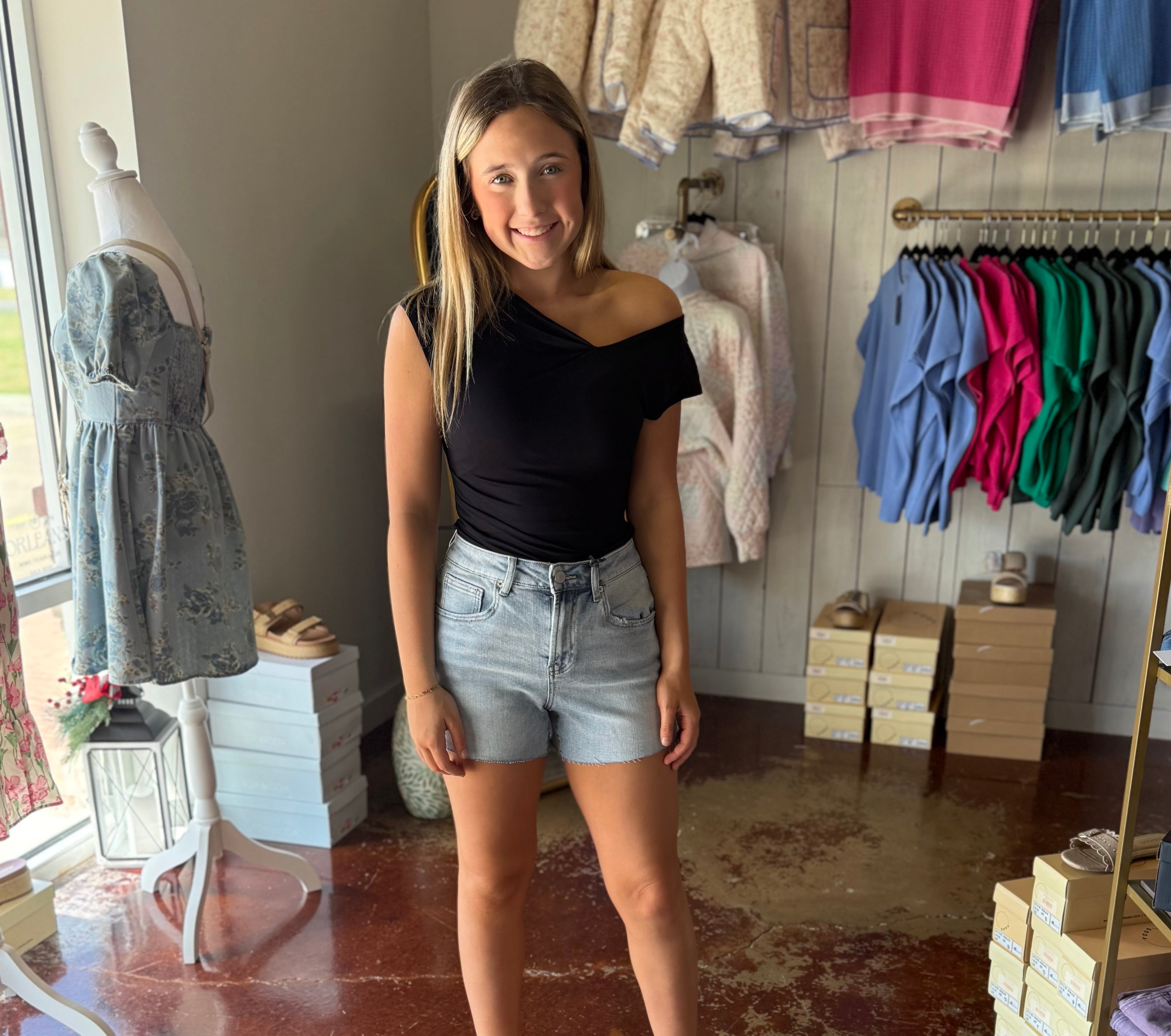 The Mica Super High Denim Shorts