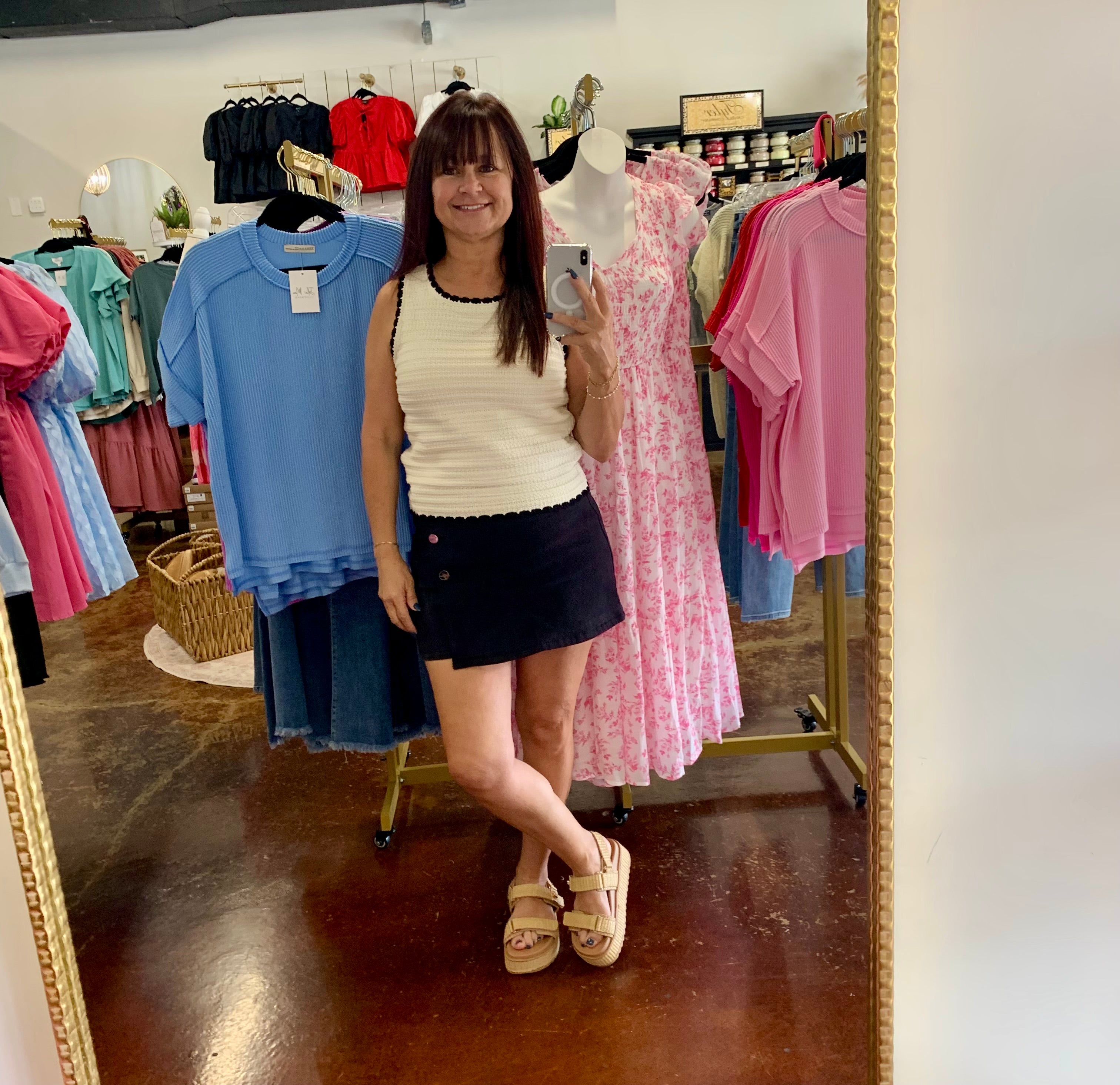 The Risen High Rise Button Down Skort