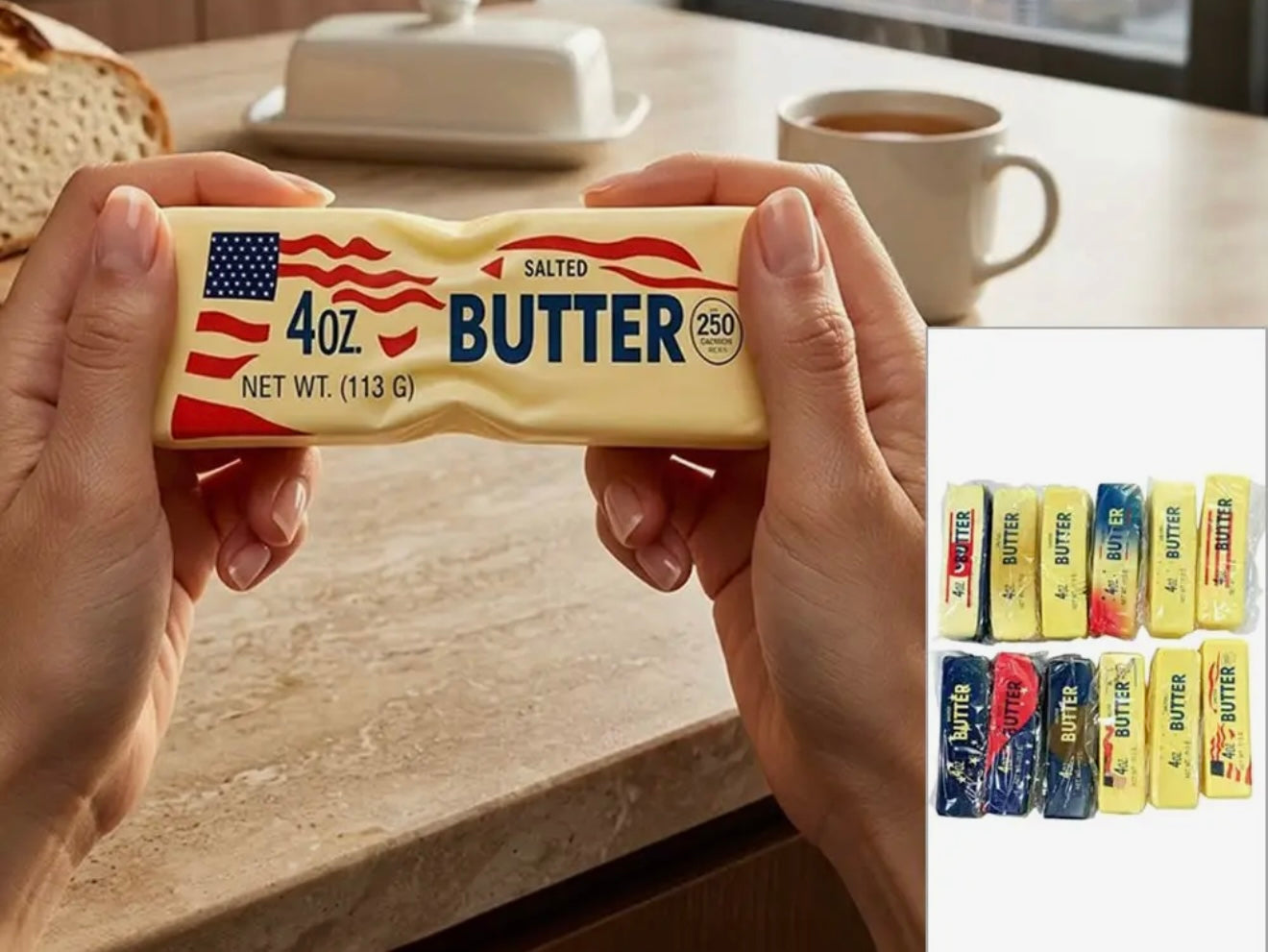 American USA Theme Butter Bar Squishy Stress Relief Toy