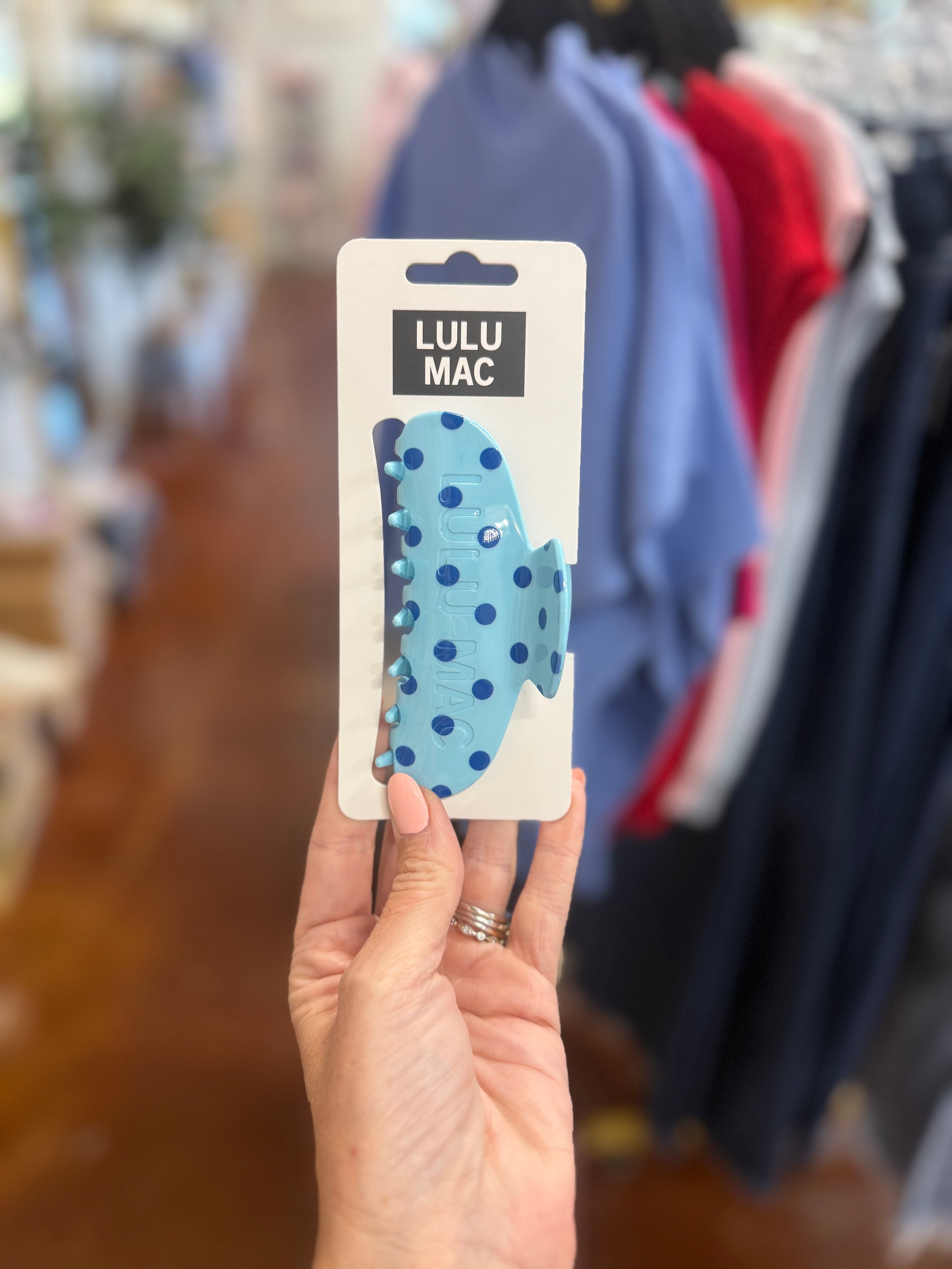 The Lulu Mac Blue Polka Dot Clip