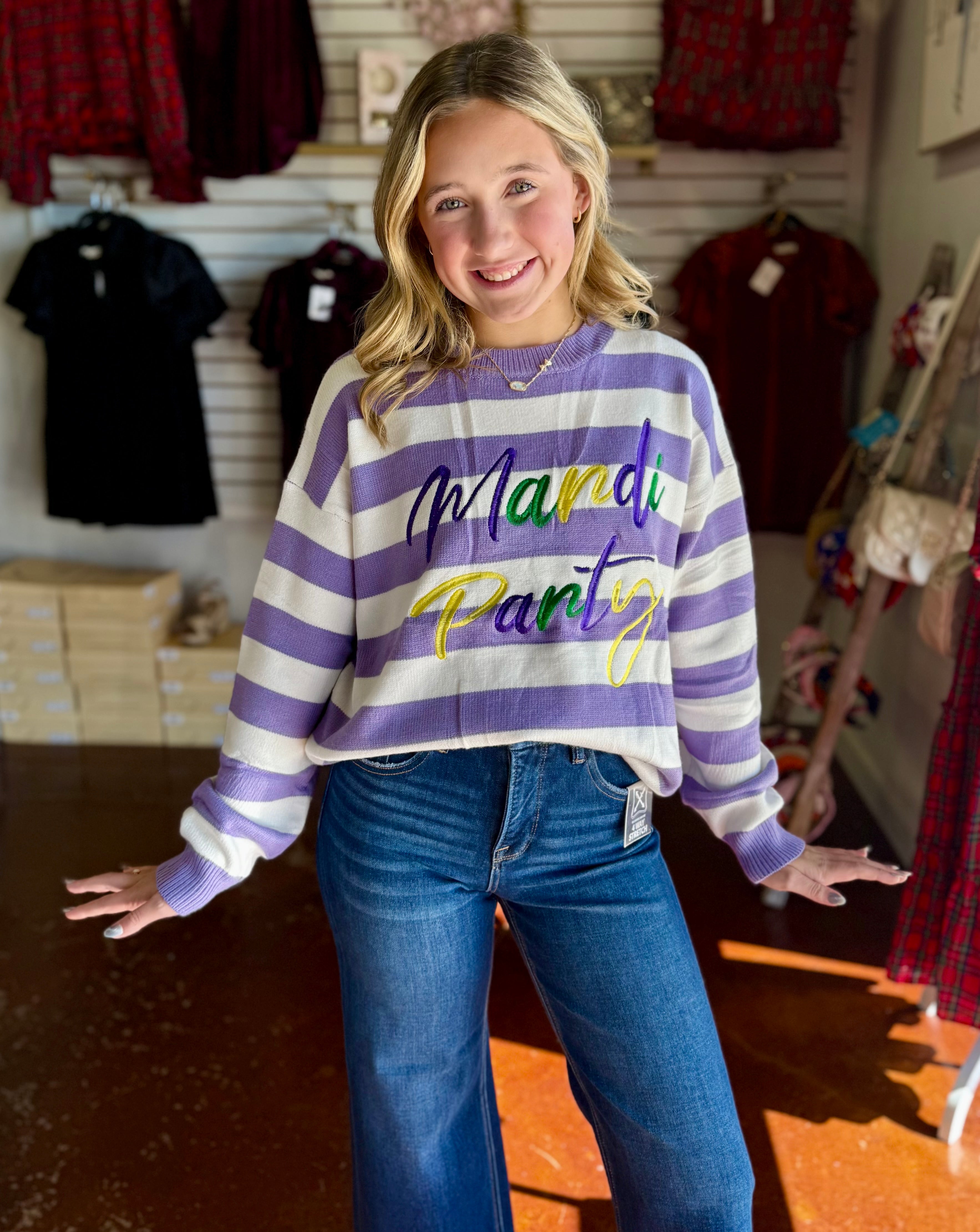 The Mardi Party Striped Sweater