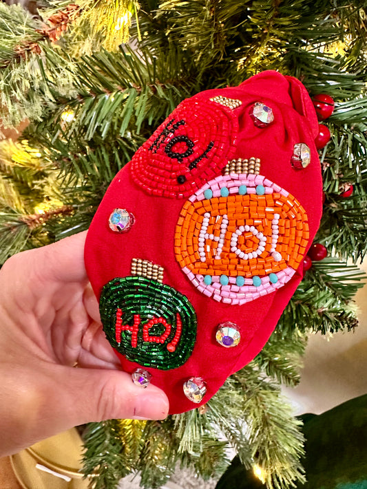 Ho Ho Ho Christmas Ornament Headband