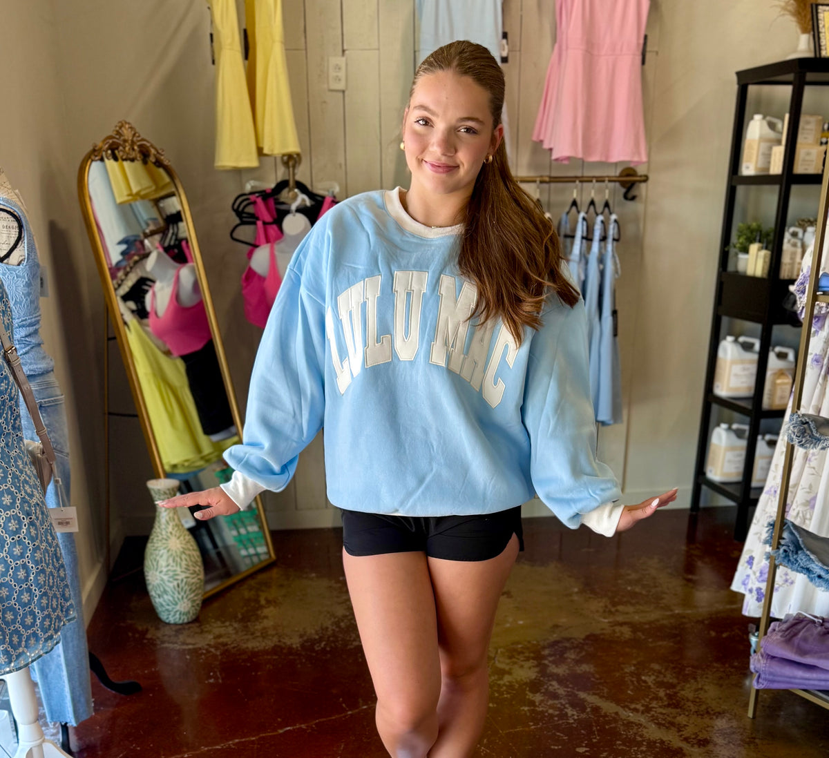 The Lulu Mac Blue/White Color Block Pullover