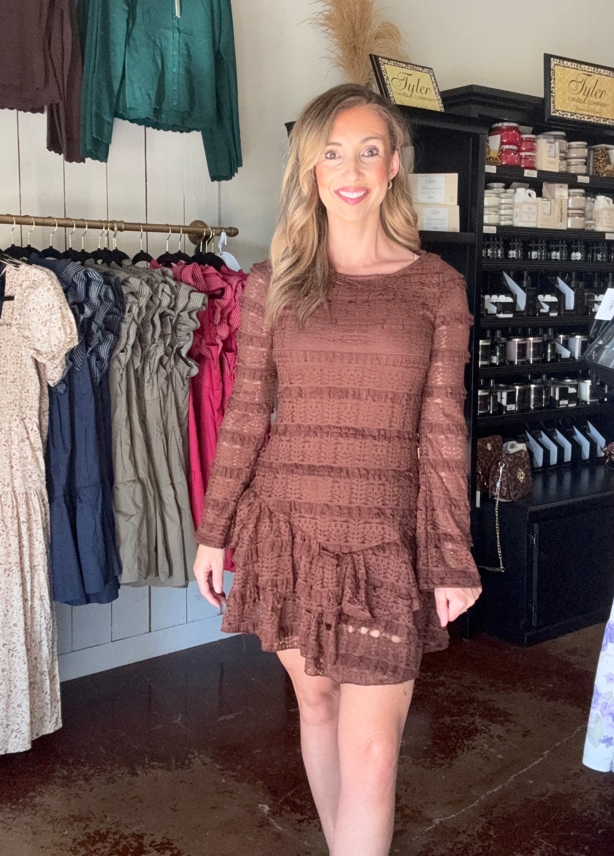 The Chocolate Ruffle Mini Dress