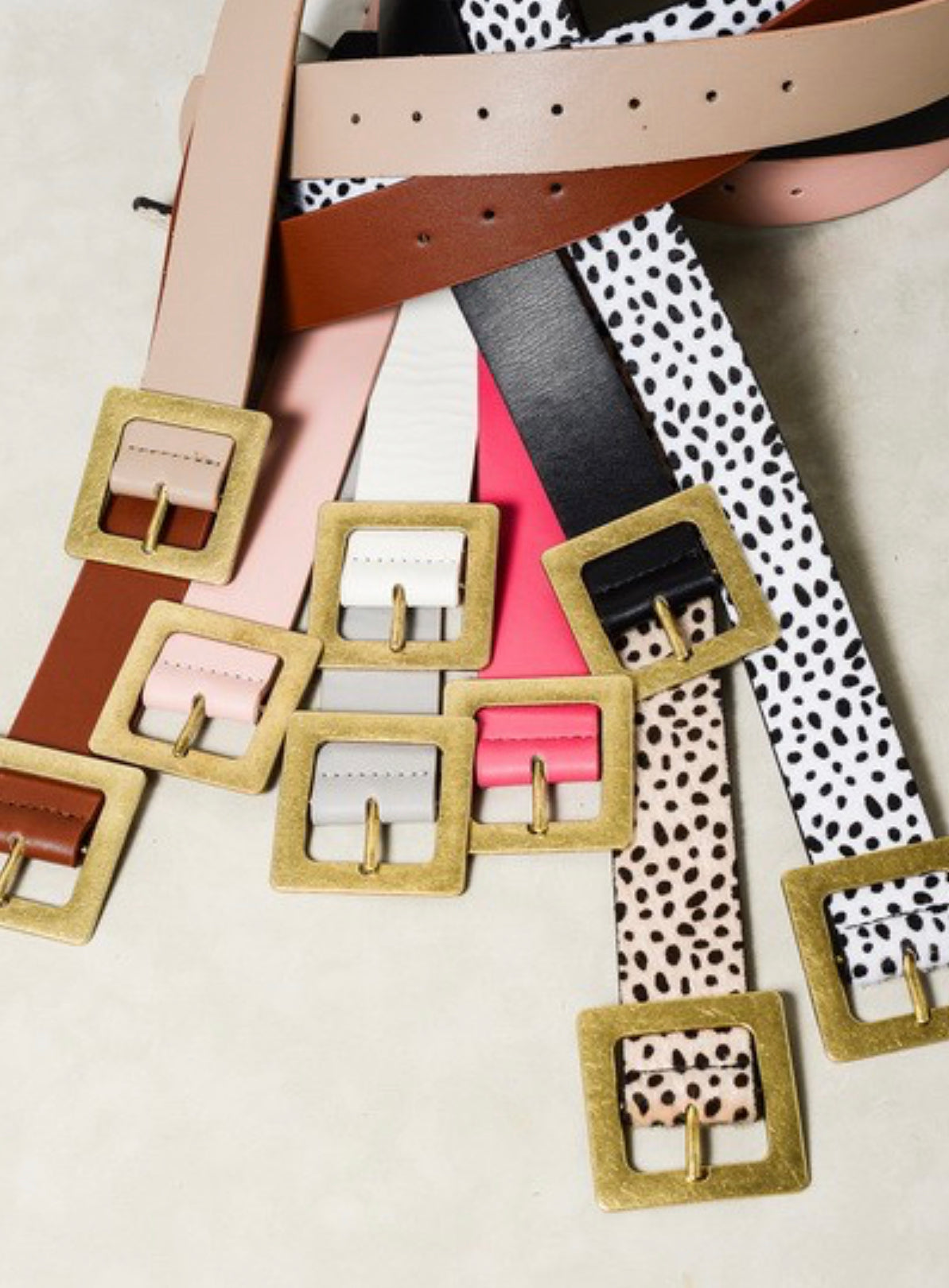 Classic Oversized Square Buckle Belts