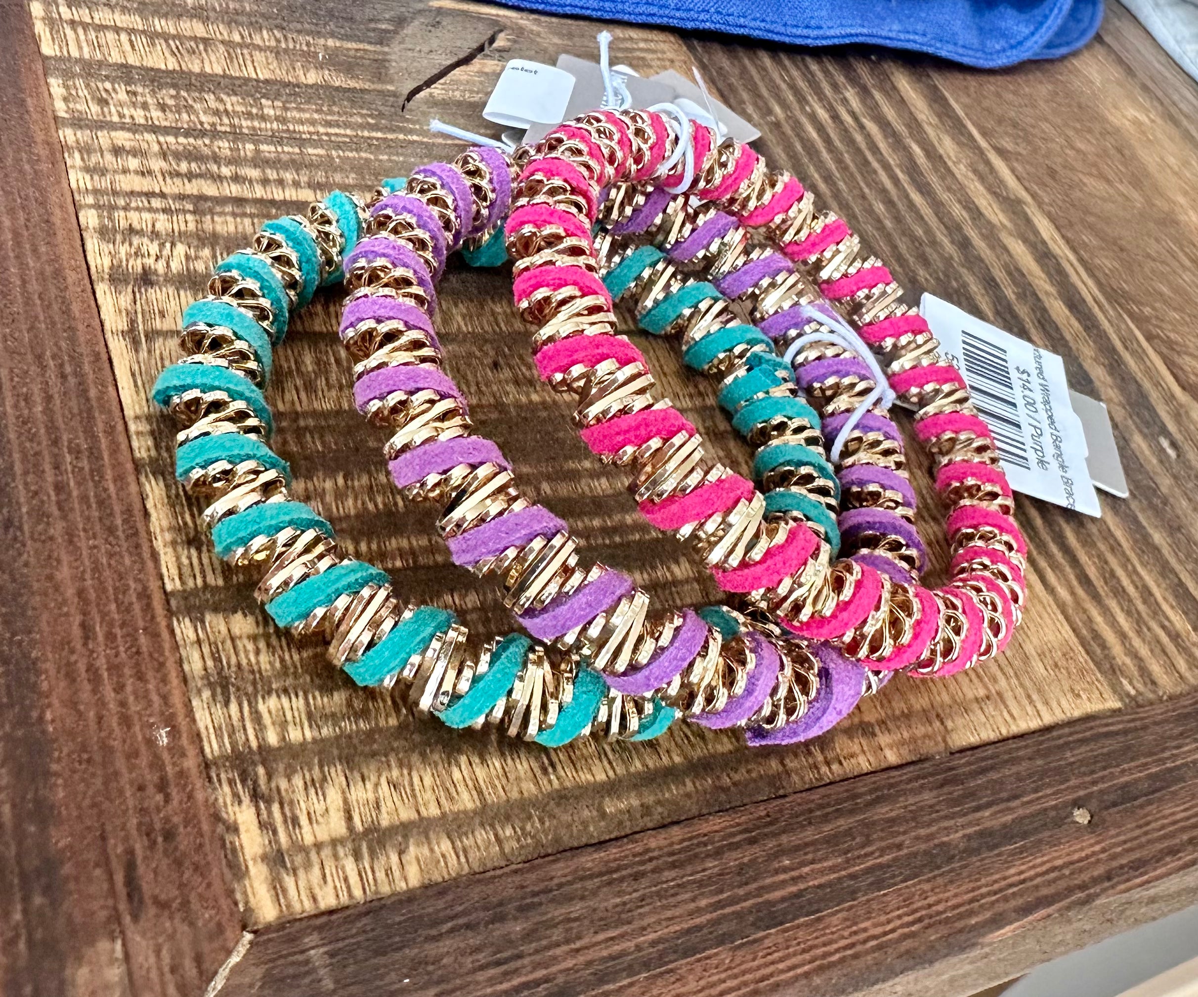 Textured Wrapped Bangle Bracelet