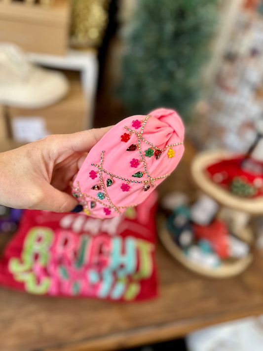 Pink Ornament Christmas Headband