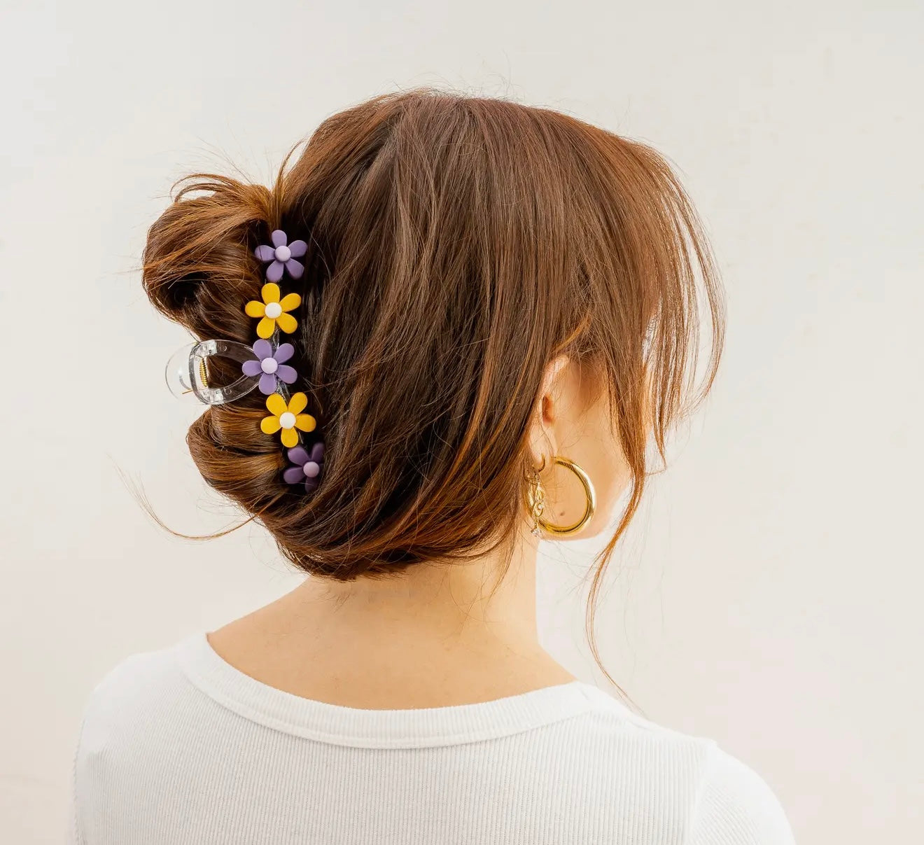 The Purple & Yellow Daisy Claw Clip